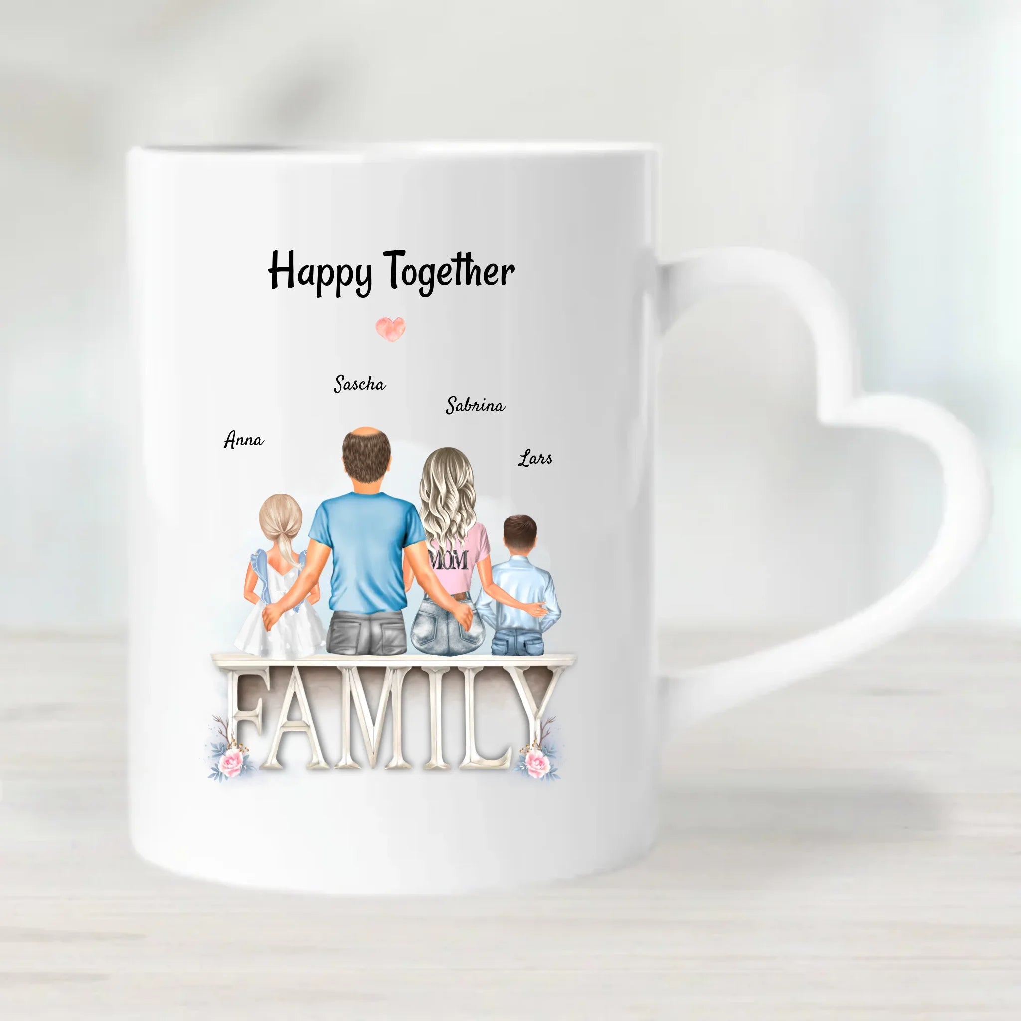 Familie Geschenk Tasse personalisiert mit Kindern - Cantty