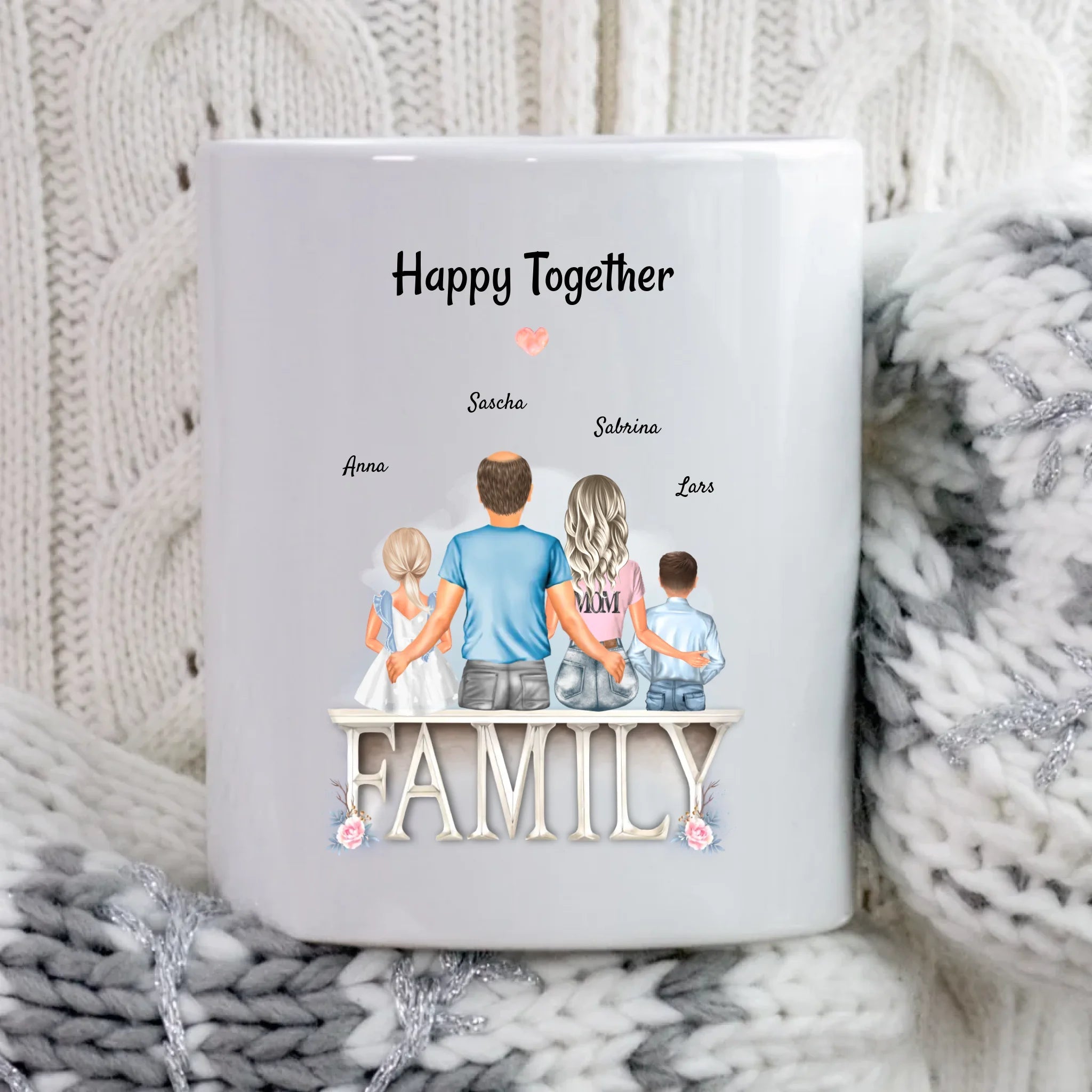 Familie Geschenk Tasse personalisiert mit Kindern - Cantty
