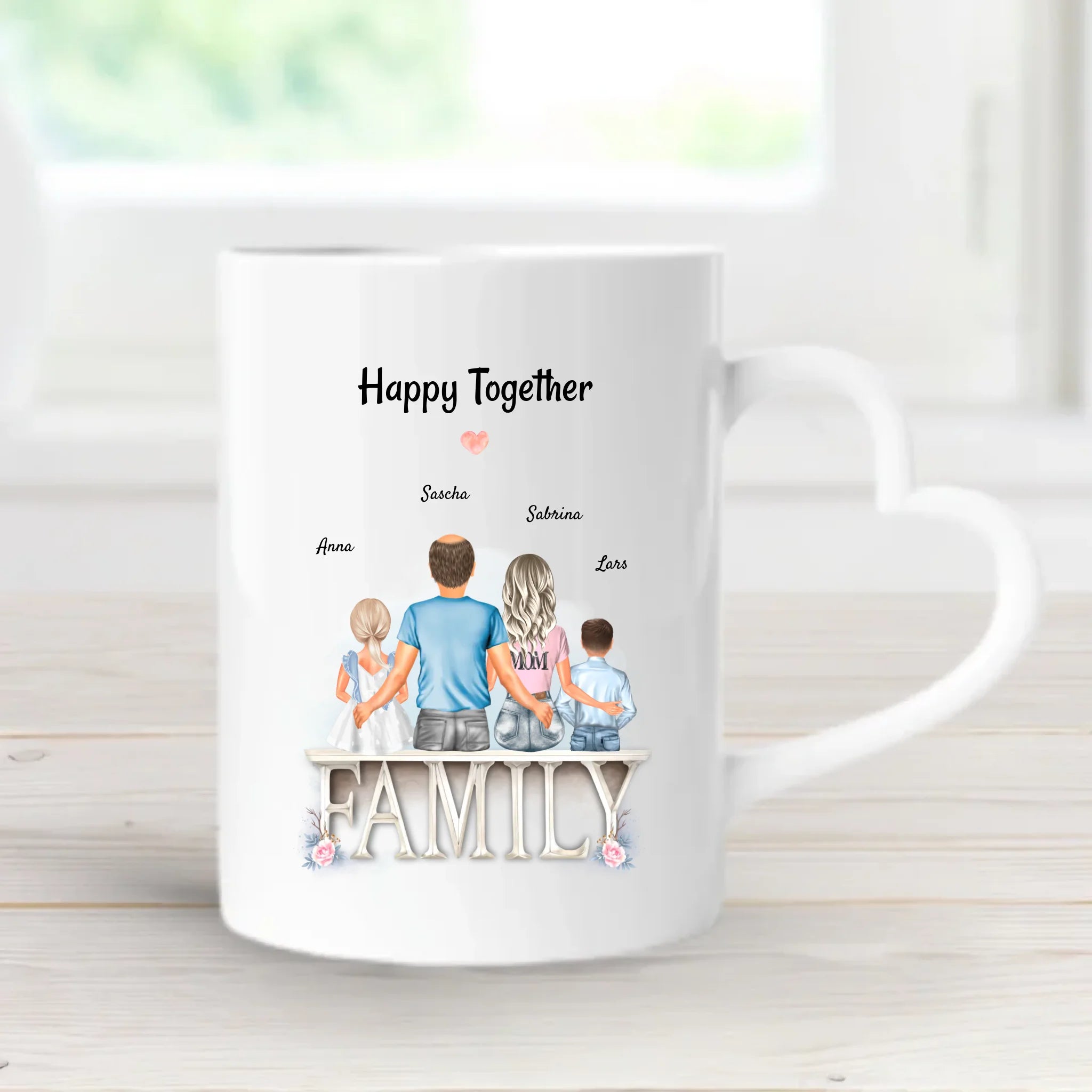 Familie Geschenk Tasse personalisiert mit Kindern - Cantty