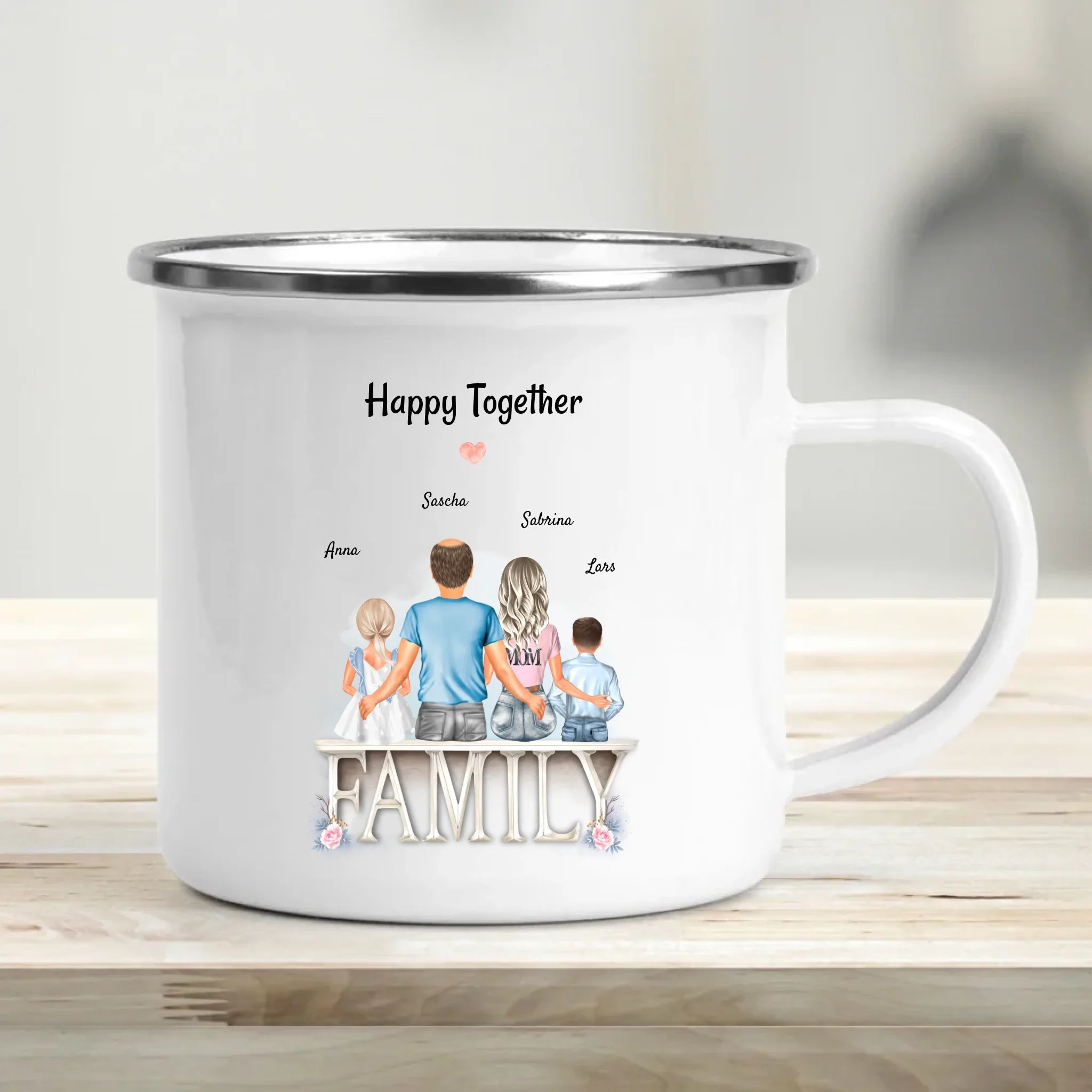 Familie Geschenk Tasse personalisiert mit Kindern - Cantty