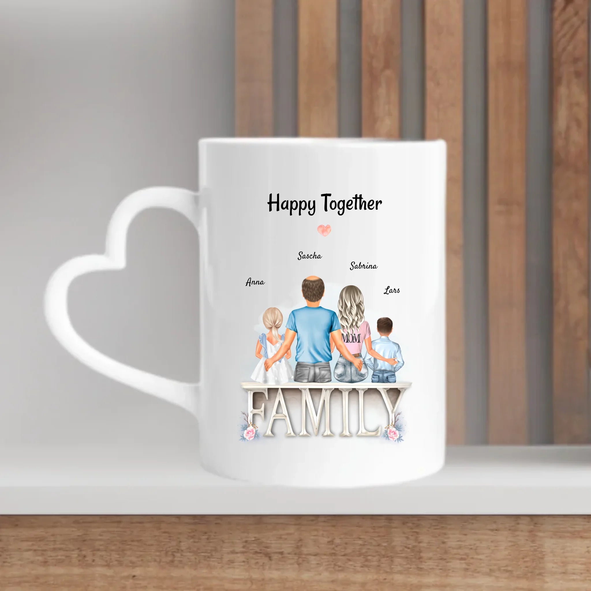 Familie Geschenk Tasse personalisiert mit Kindern - Cantty