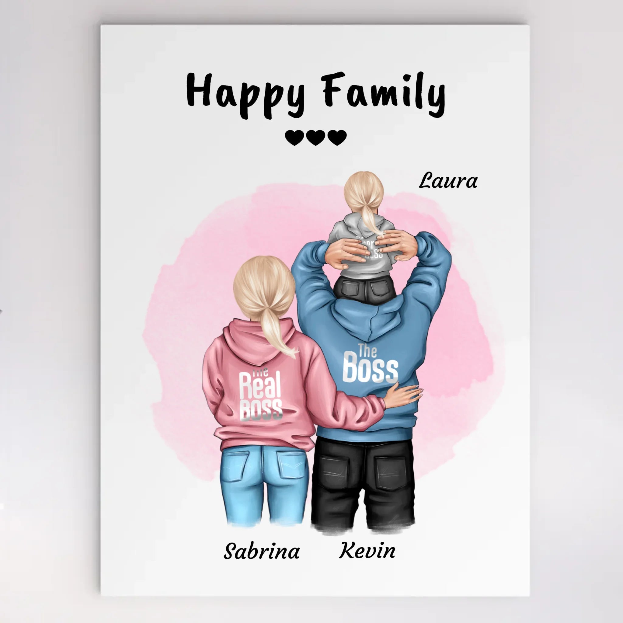 Familie mit kleinen Kind Acrylglas Bild personalisiert - Cantty