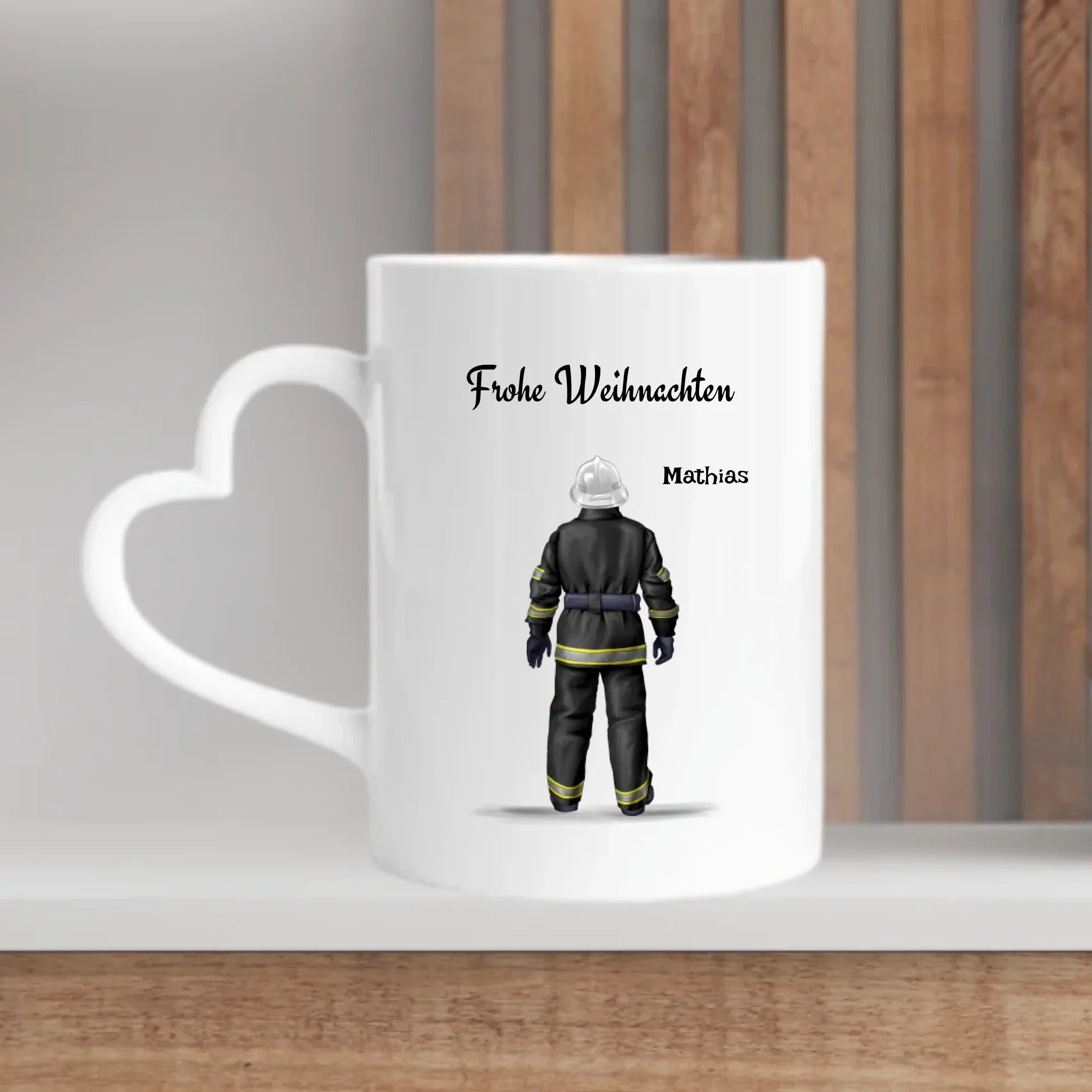Feuerwehrmann Weihnachtstasse Geschenk personalisiert - Cantty