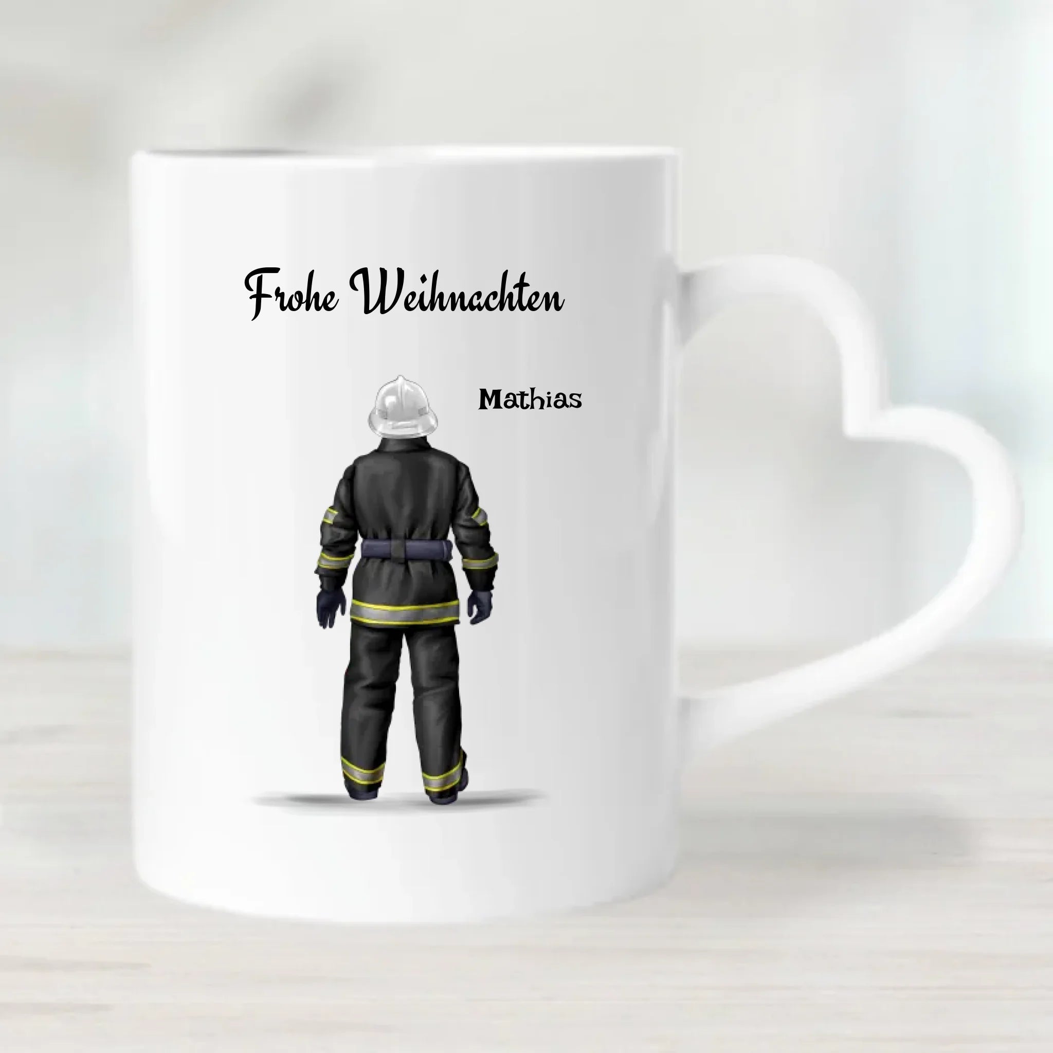 Feuerwehrmann Weihnachtstasse Geschenk personalisiert - Cantty