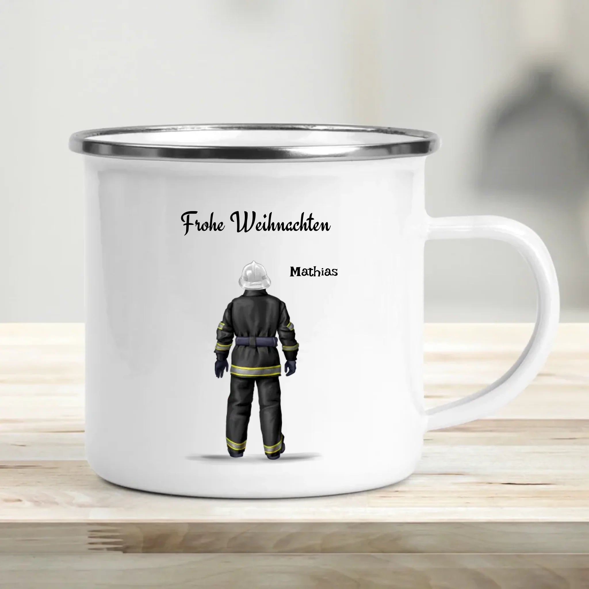 Feuerwehrmann Weihnachtstasse Geschenk personalisiert - Cantty