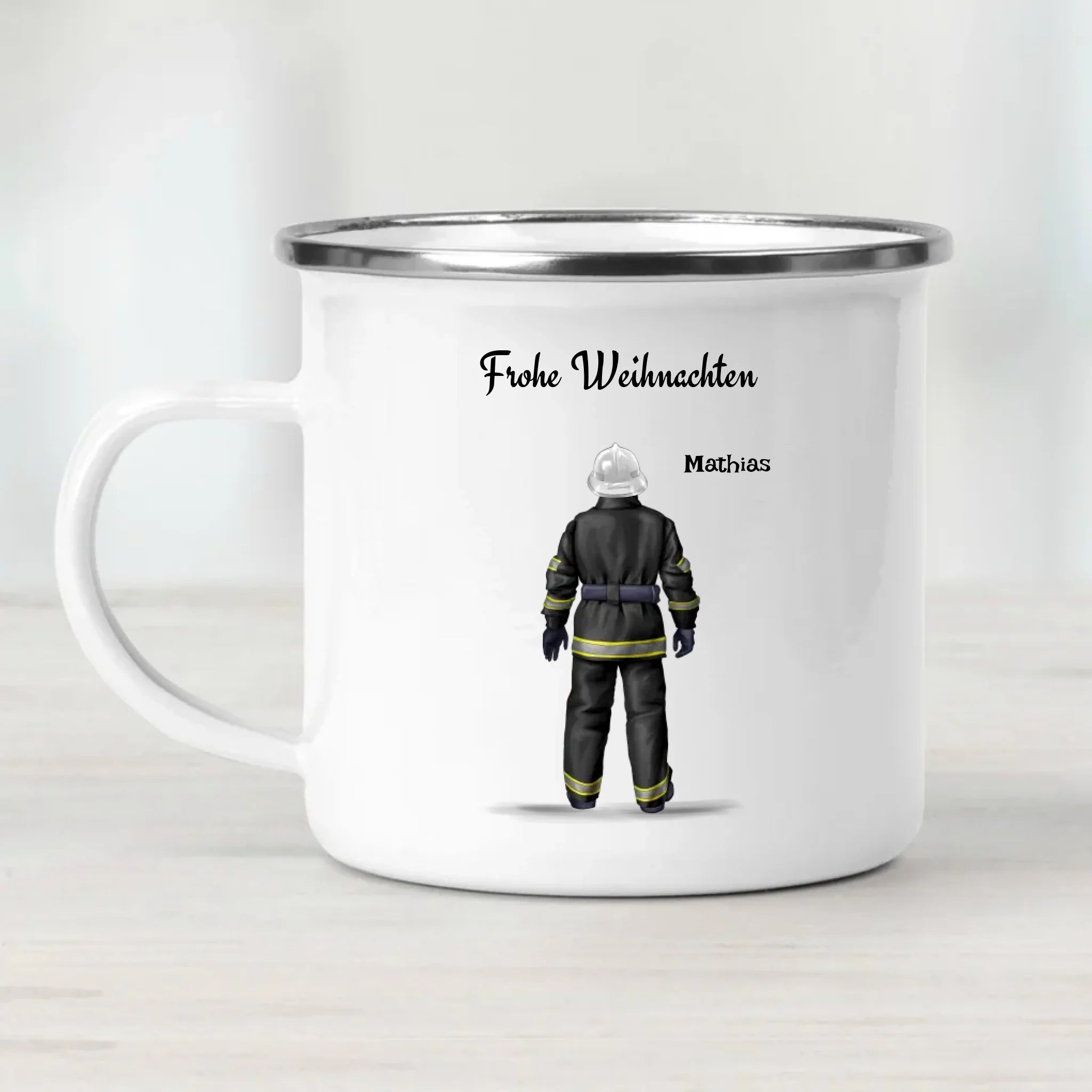 Feuerwehrmann Weihnachtstasse Geschenk personalisiert - Cantty