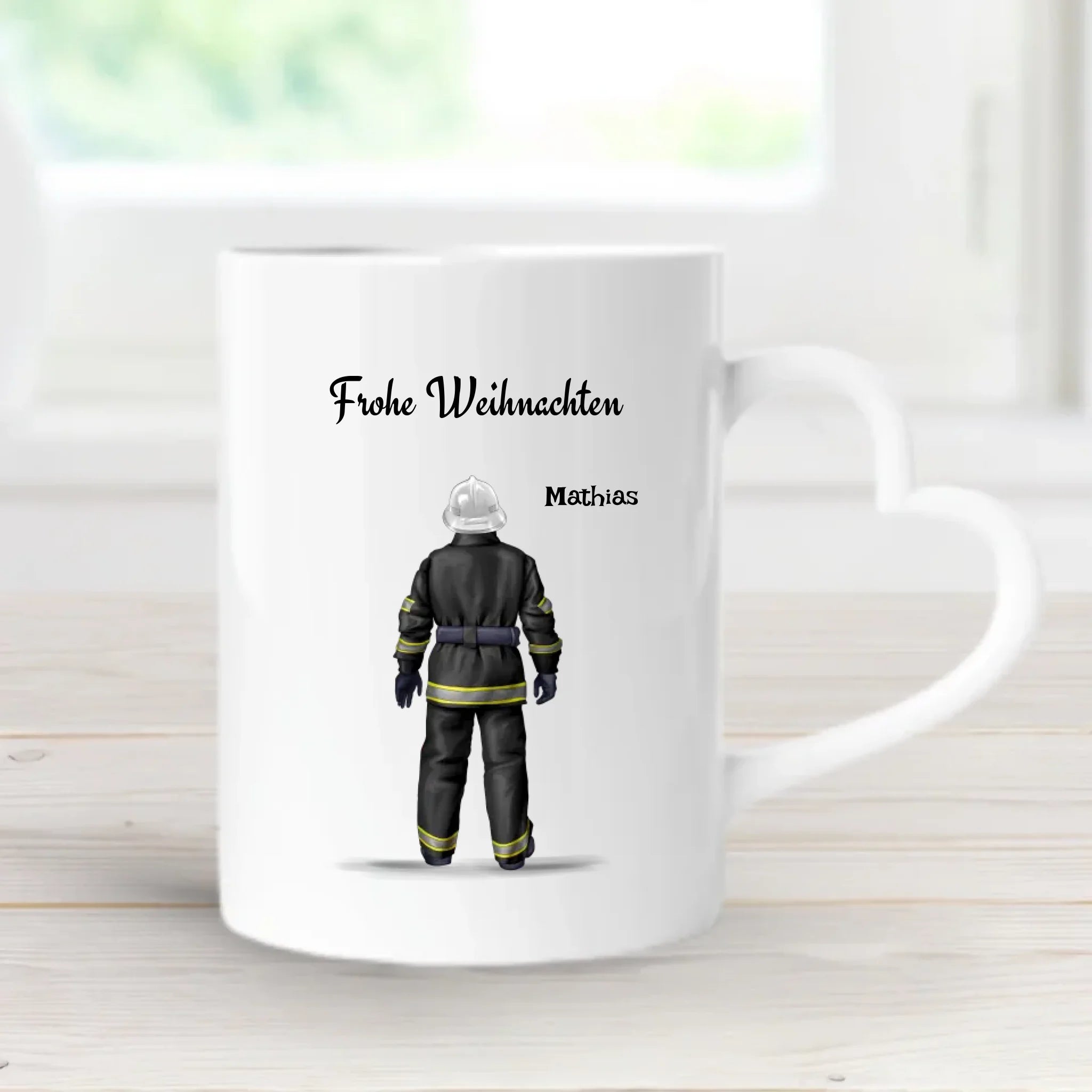 Feuerwehrmann Weihnachtstasse Geschenk personalisiert - Cantty