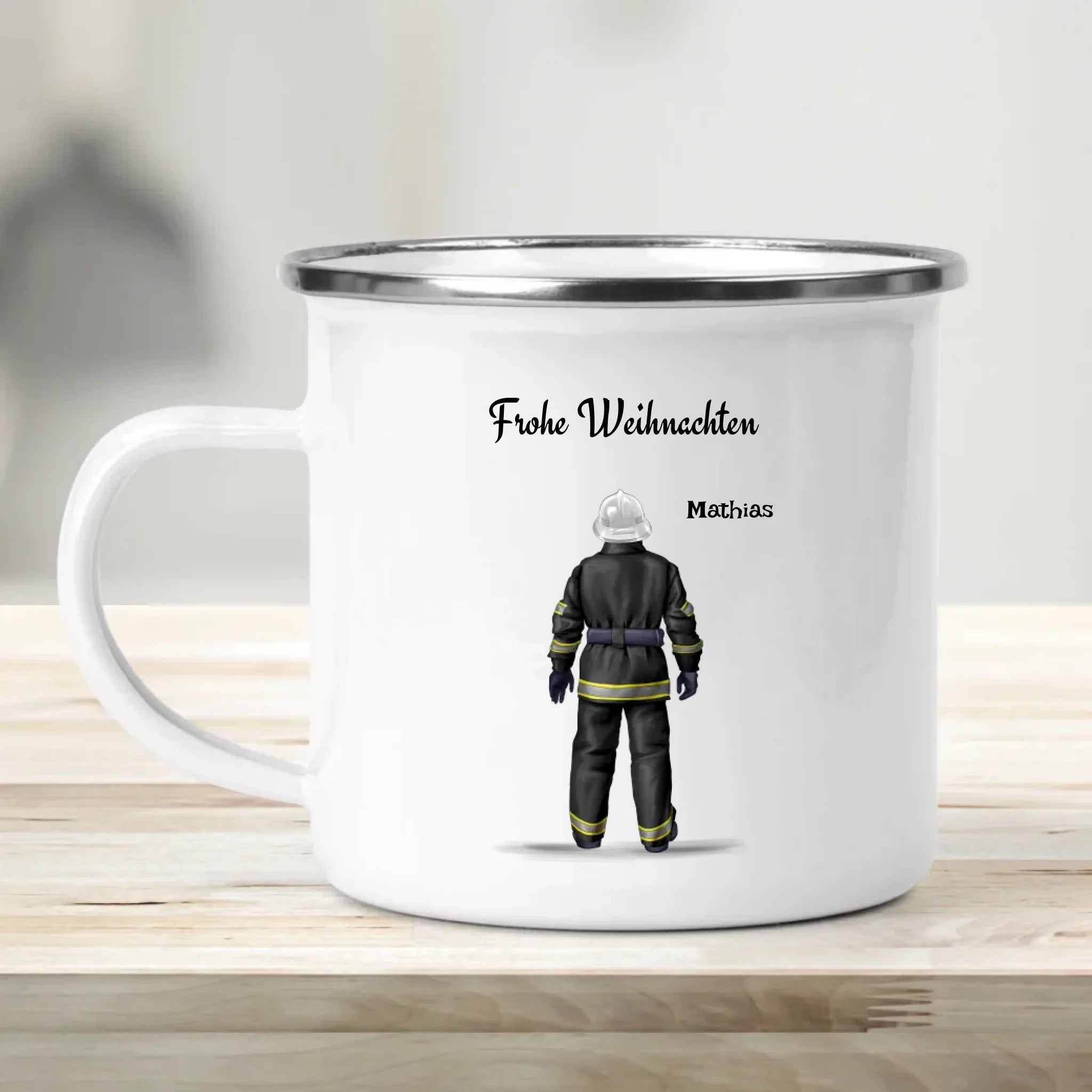 Feuerwehrmann Weihnachtstasse Geschenk personalisiert - Cantty