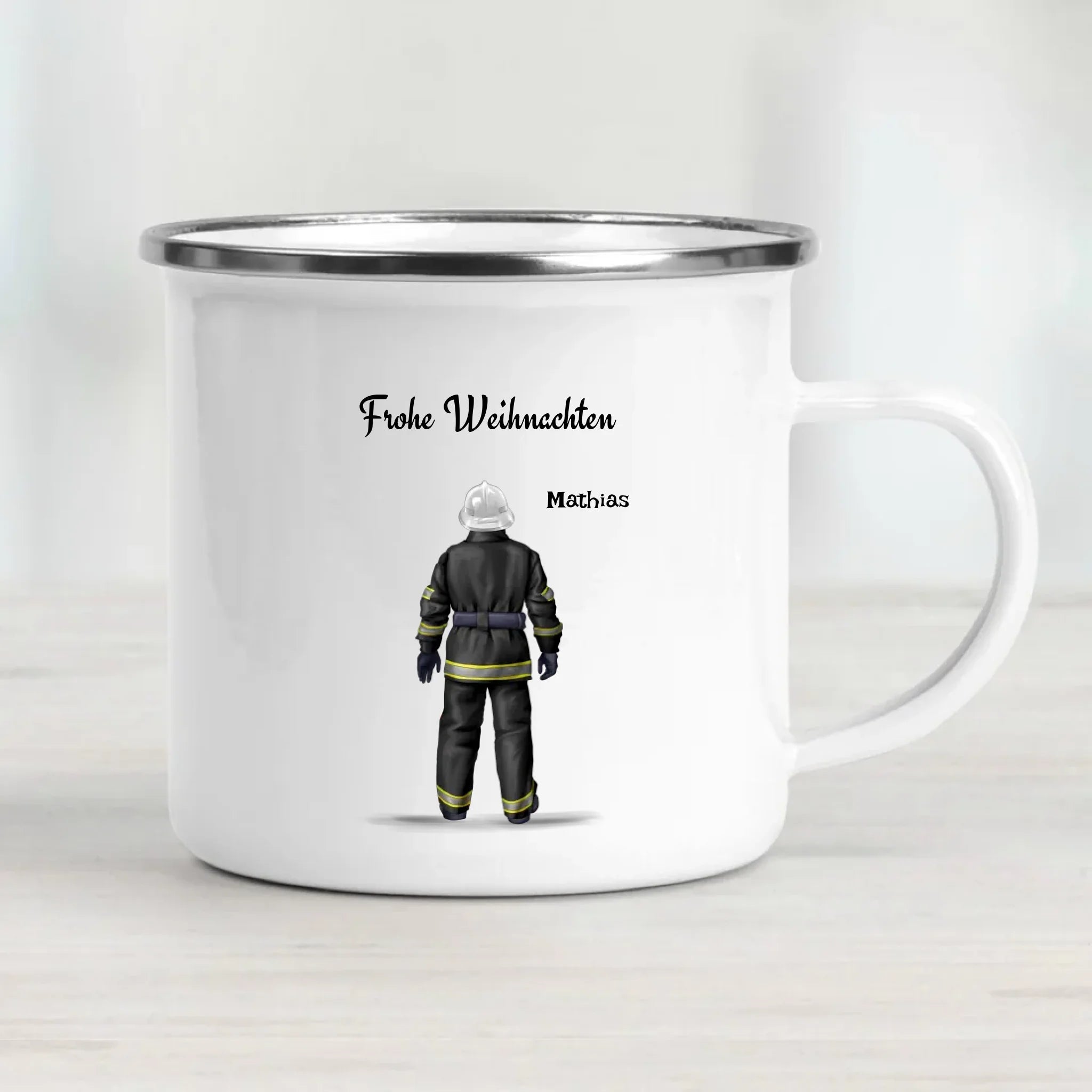 Feuerwehrmann Weihnachtstasse Geschenk personalisiert - Cantty