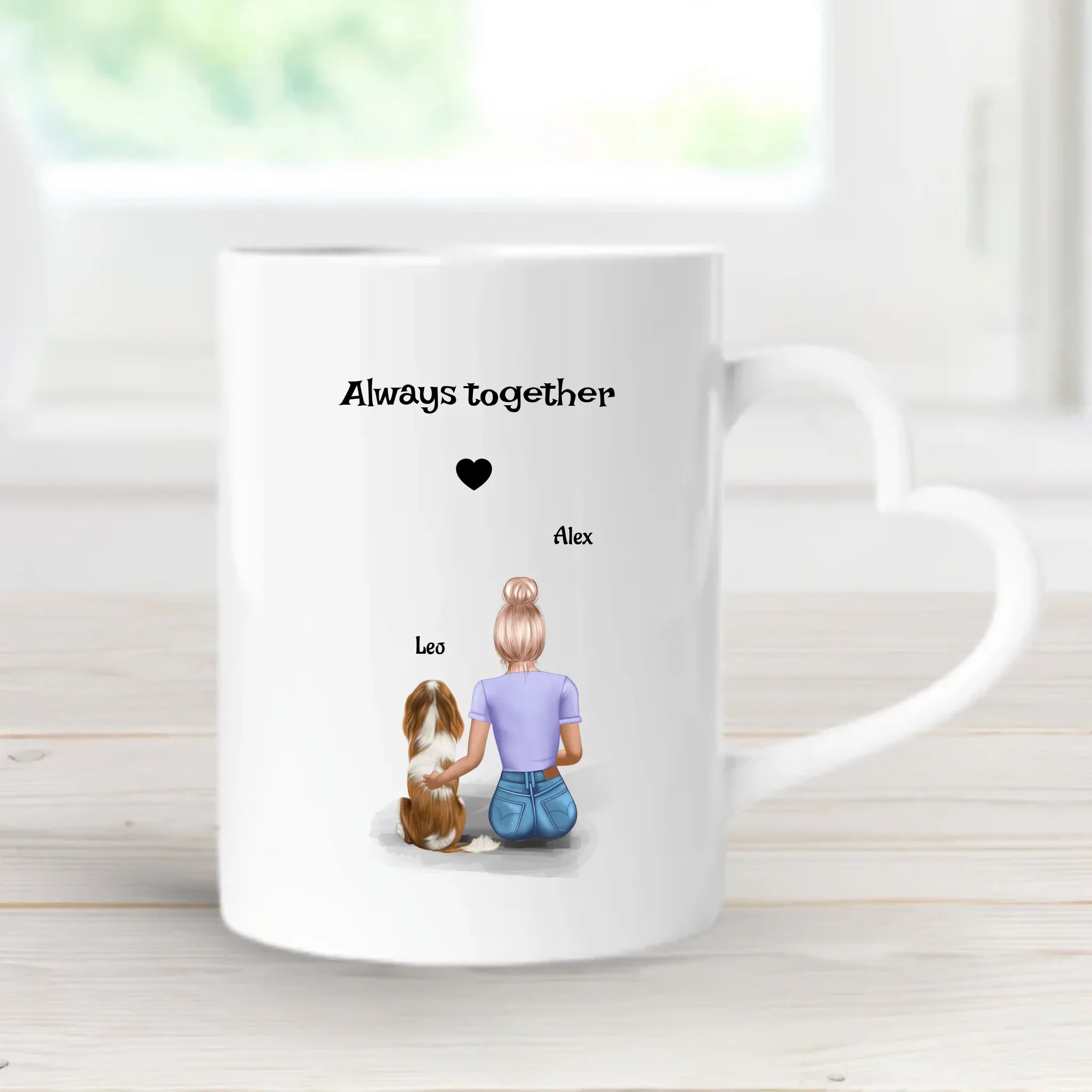 Frau mit Hund Tasse Geschenk personalisiert - Cantty