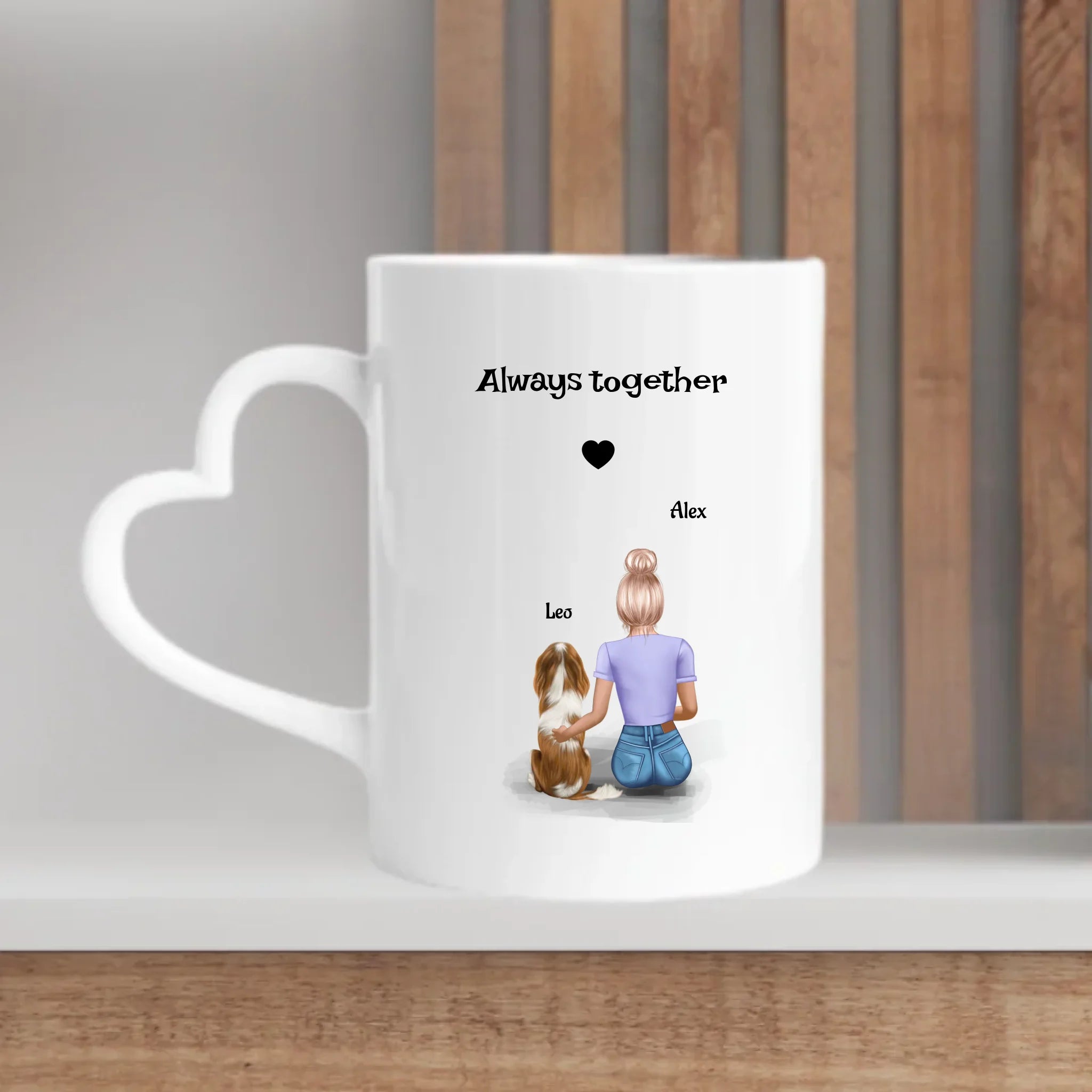 Frau mit Hund Tasse Geschenk personalisiert - Cantty