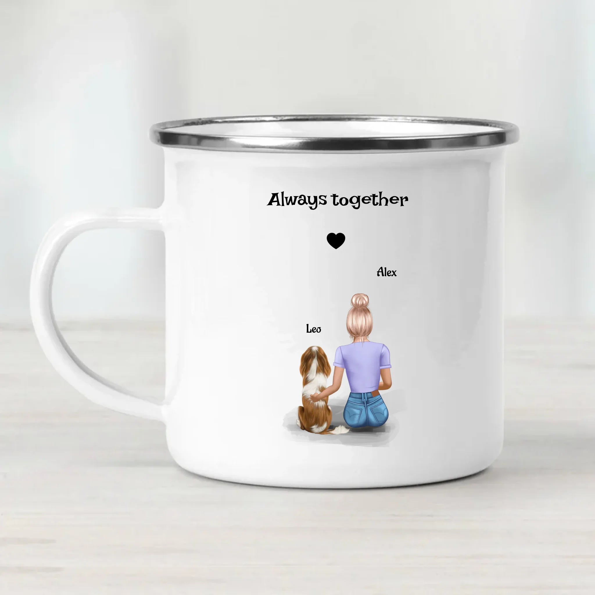 Frau mit Hund Tasse Geschenk personalisiert - Cantty