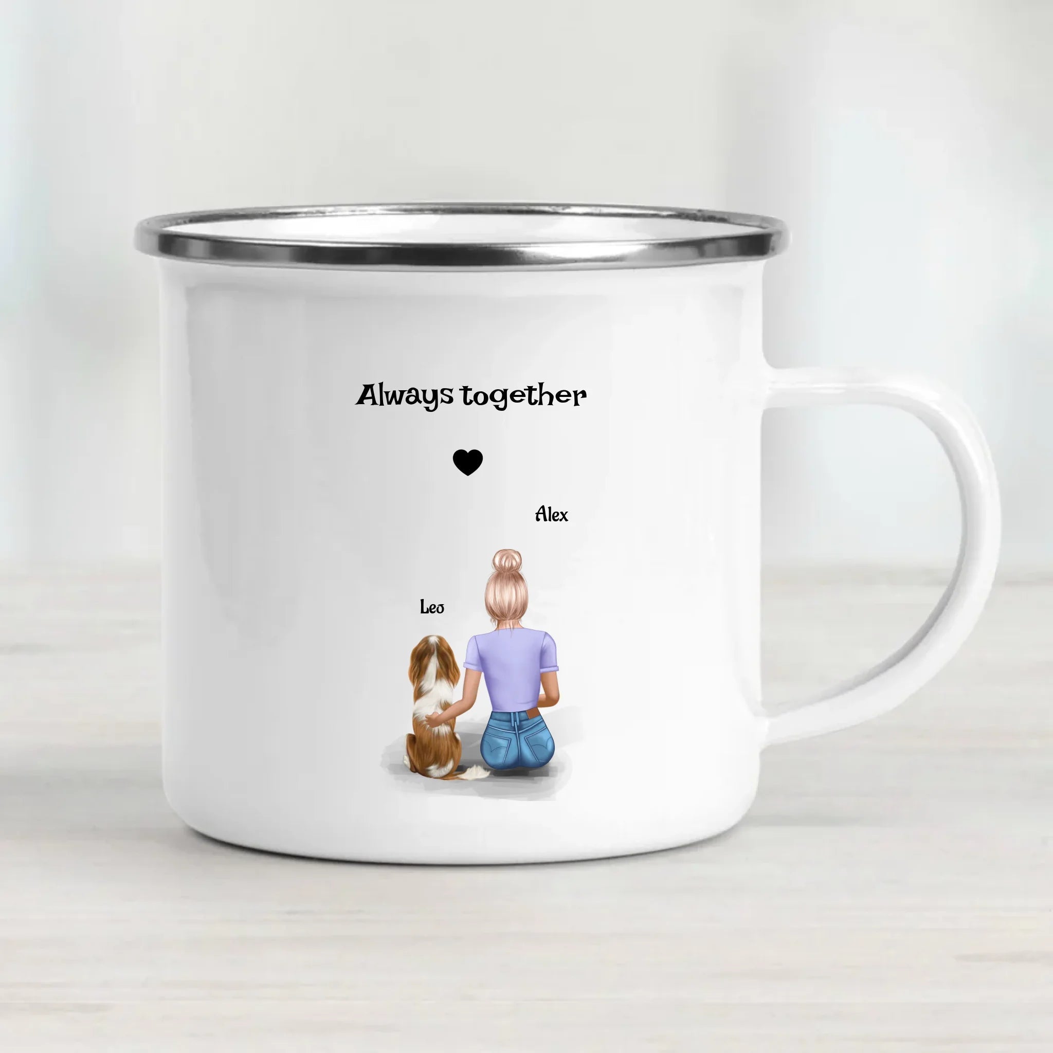 Frau mit Hund Tasse Geschenk personalisiert - Cantty
