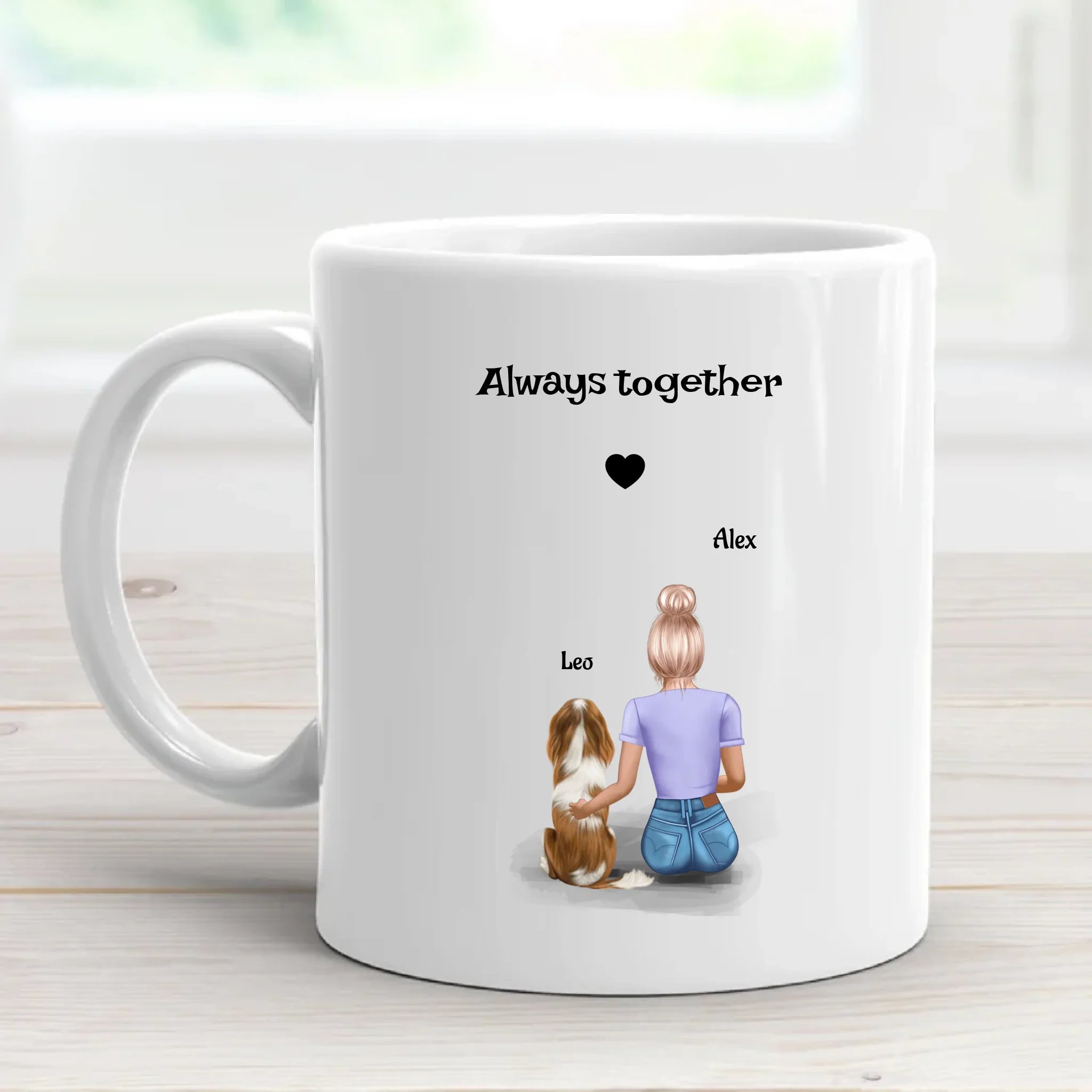 Frau mit Hund Tasse Geschenk personalisiert - Cantty