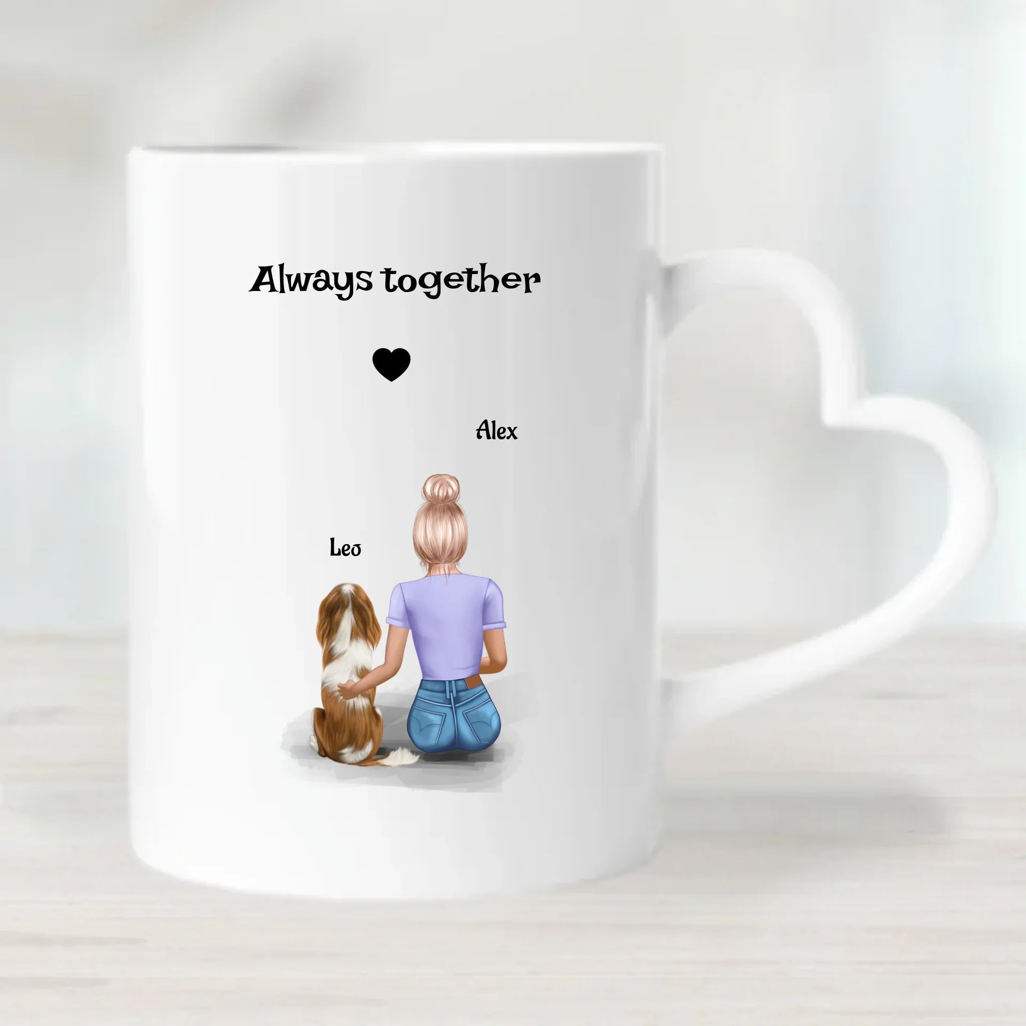 Frau mit Hund Tasse Geschenk personalisiert - Cantty