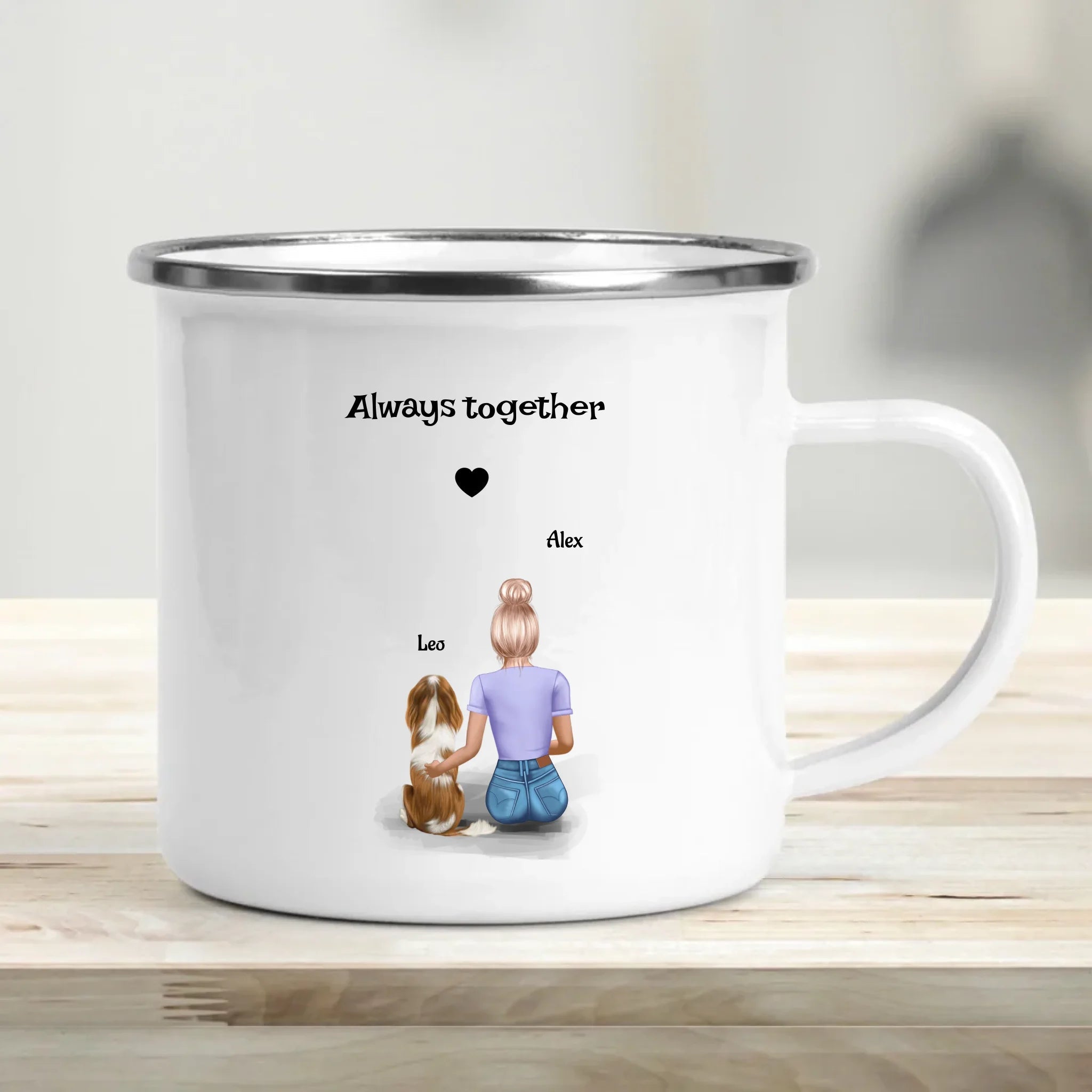 Frau mit Hund Tasse Geschenk personalisiert - Cantty