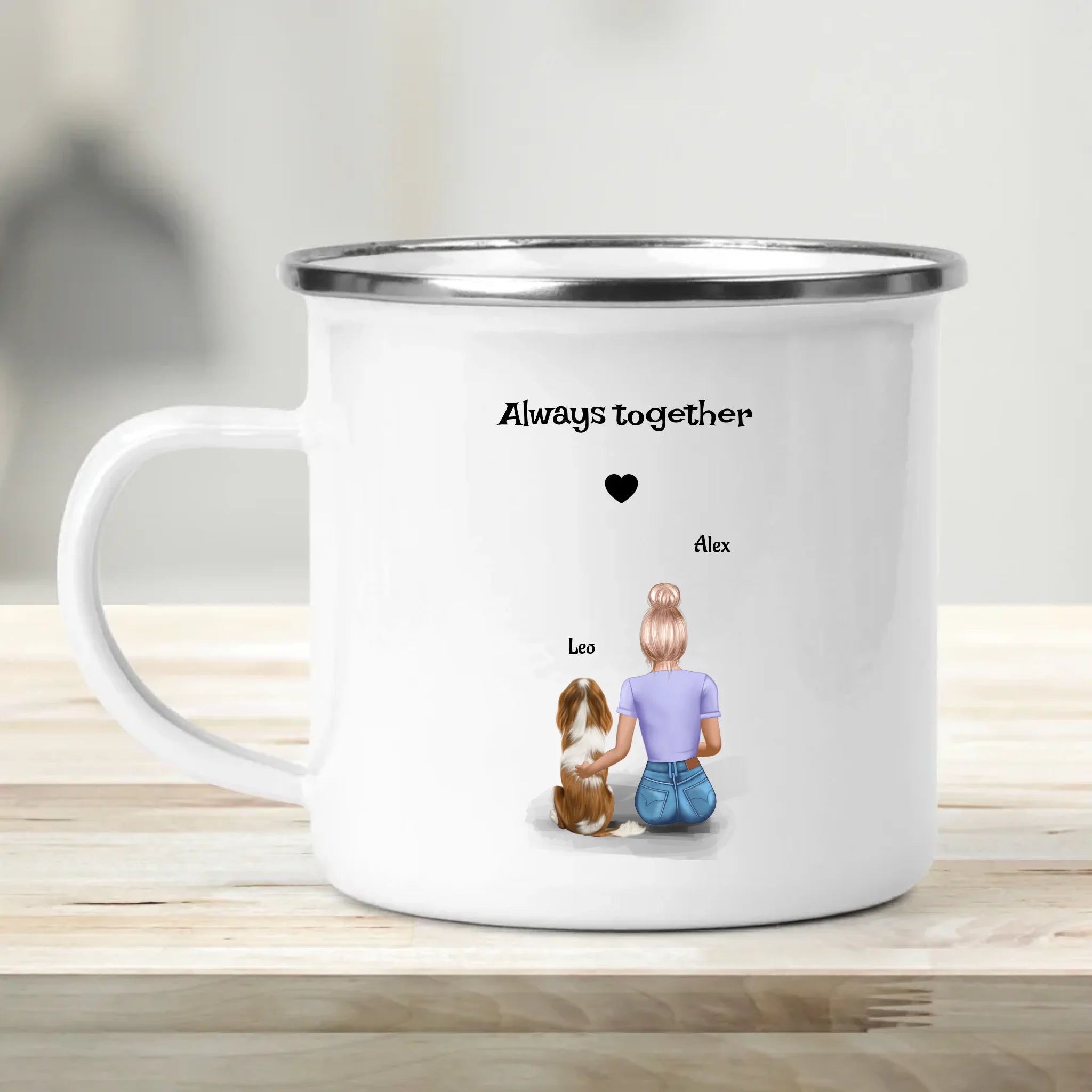 Frau mit Hund Tasse Geschenk personalisiert - Cantty