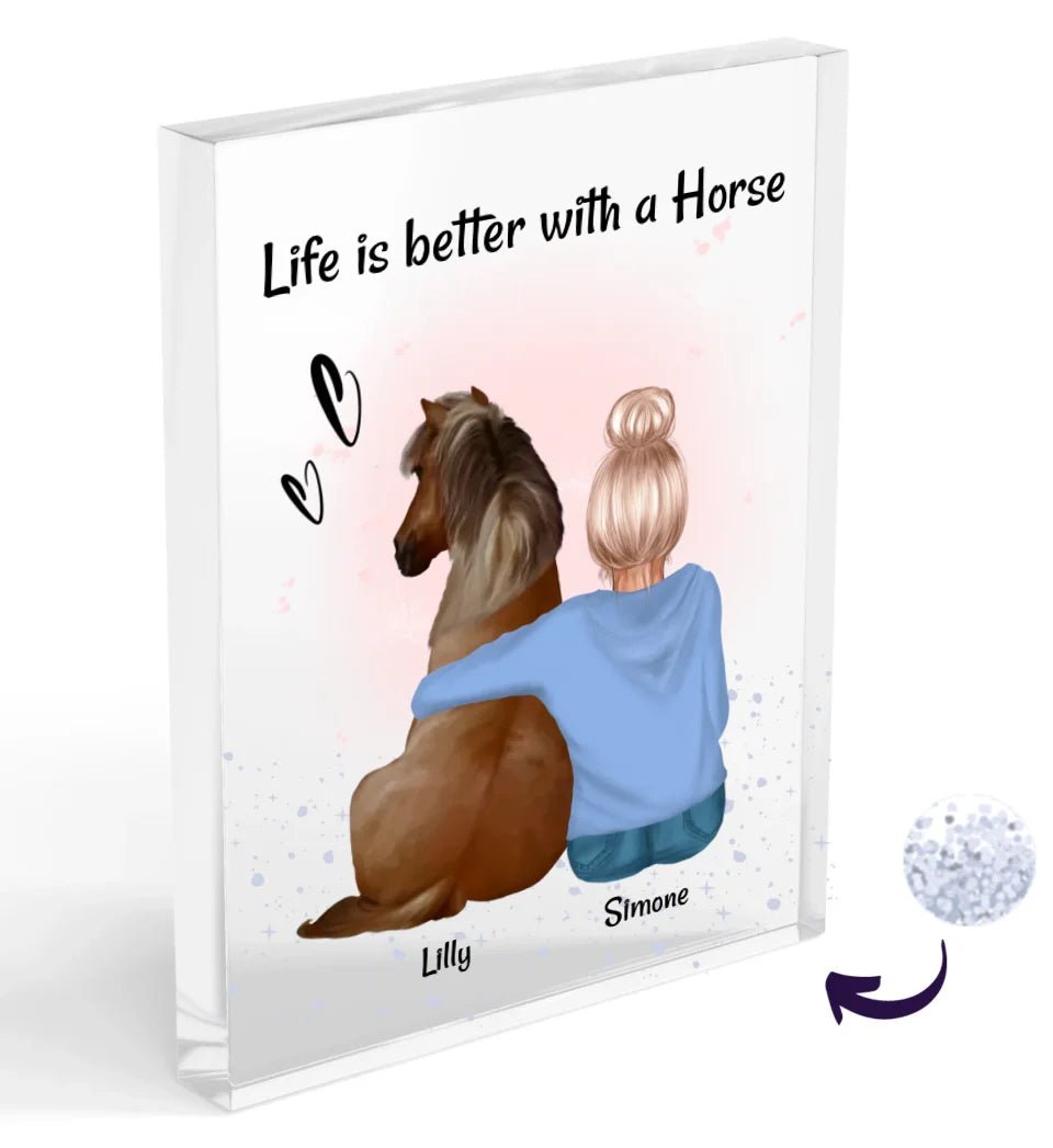 Frau mit Pferd Reiterin Bild Weihnachtsgeschenk - Cantty