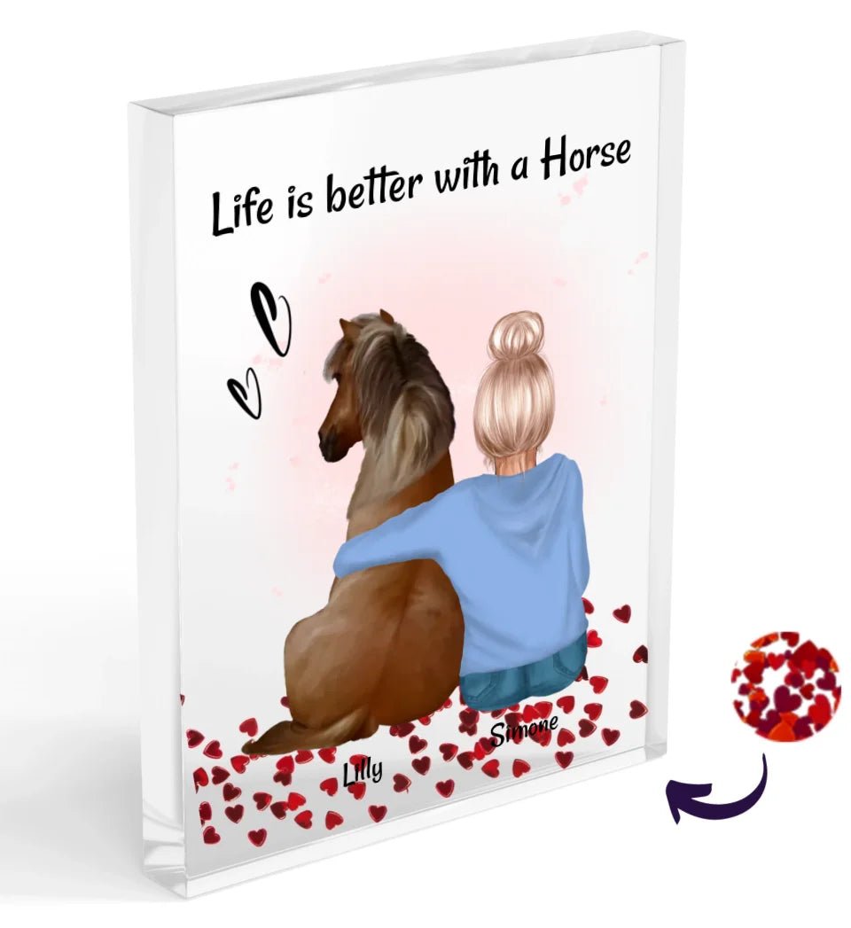 Frau mit Pferd Reiterin Bild Weihnachtsgeschenk - Cantty