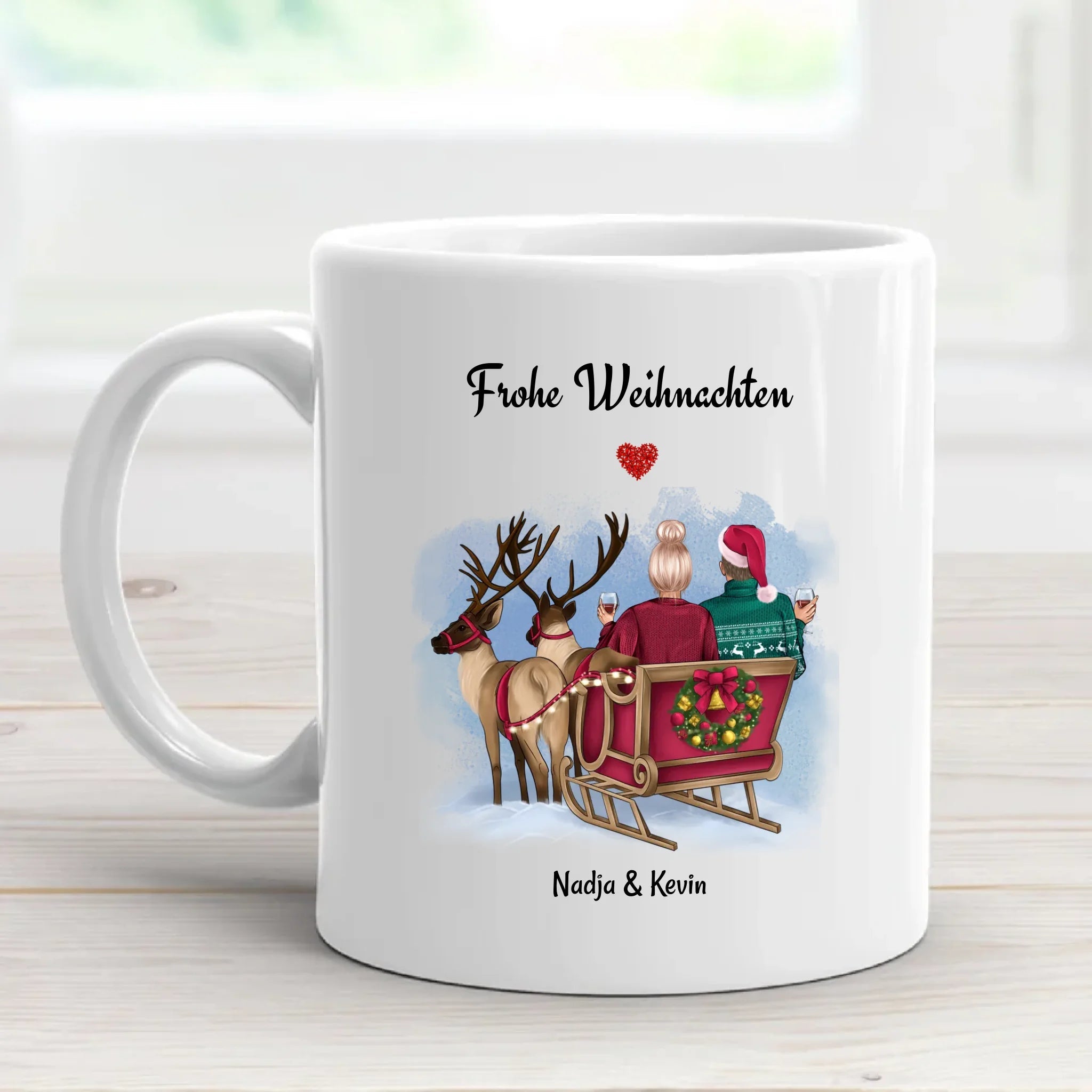 Freund & Freundin Bild Tasse Geschenk Weihnachten personalisiert - Cantty