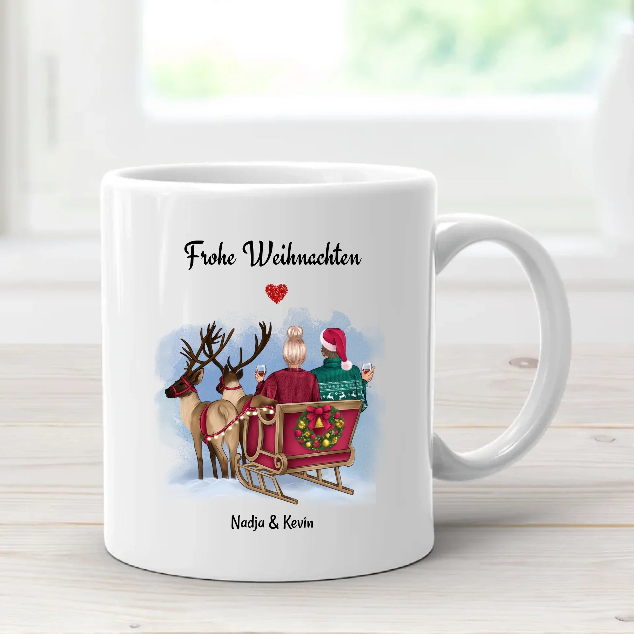 Freund & Freundin Bild Tasse Geschenk Weihnachten personalisiert - Cantty