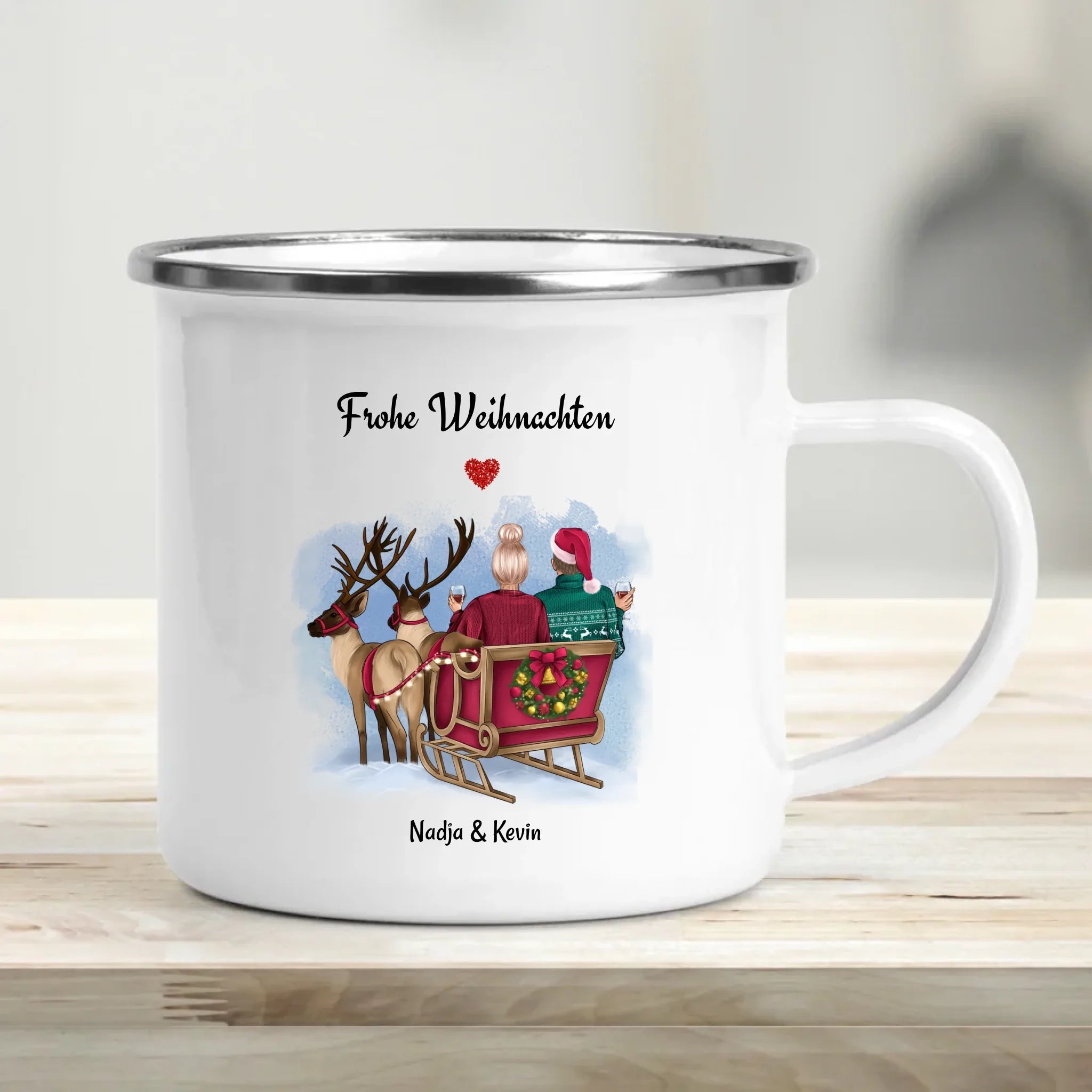 Freund & Freundin Bild Tasse Geschenk Weihnachten personalisiert - Cantty