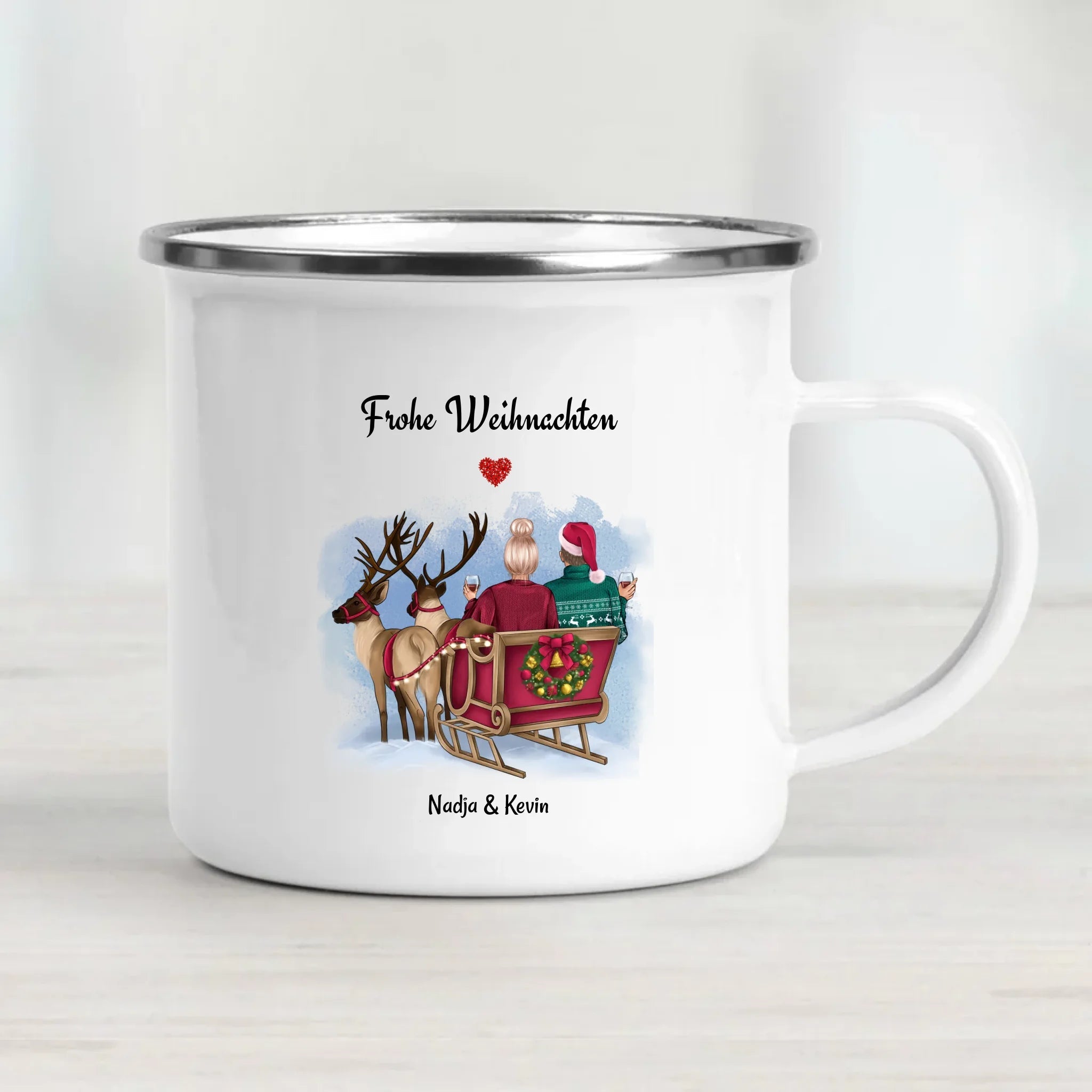 Freund & Freundin Bild Tasse Geschenk Weihnachten personalisiert - Cantty