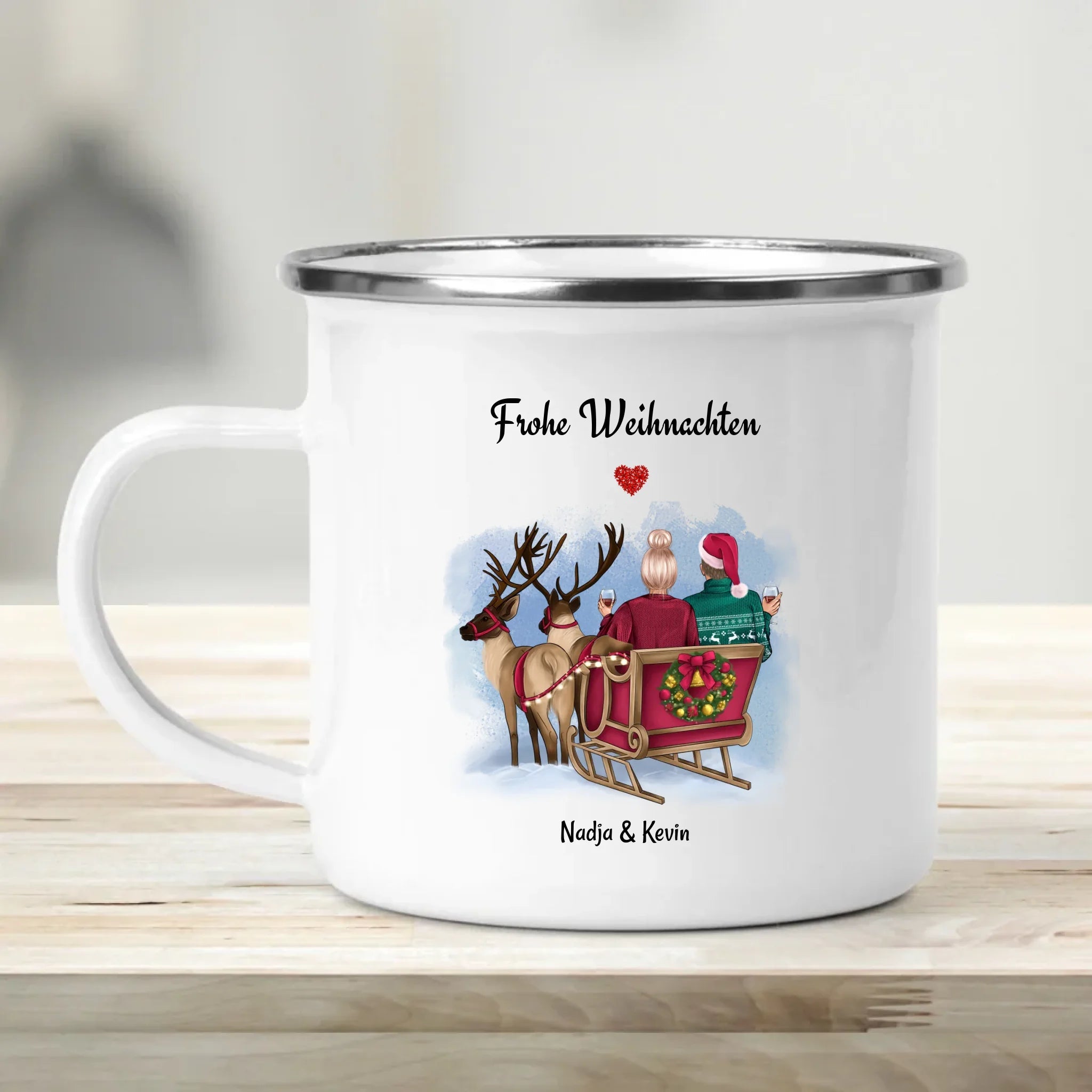 Freund & Freundin Bild Tasse Geschenk Weihnachten personalisiert - Cantty
