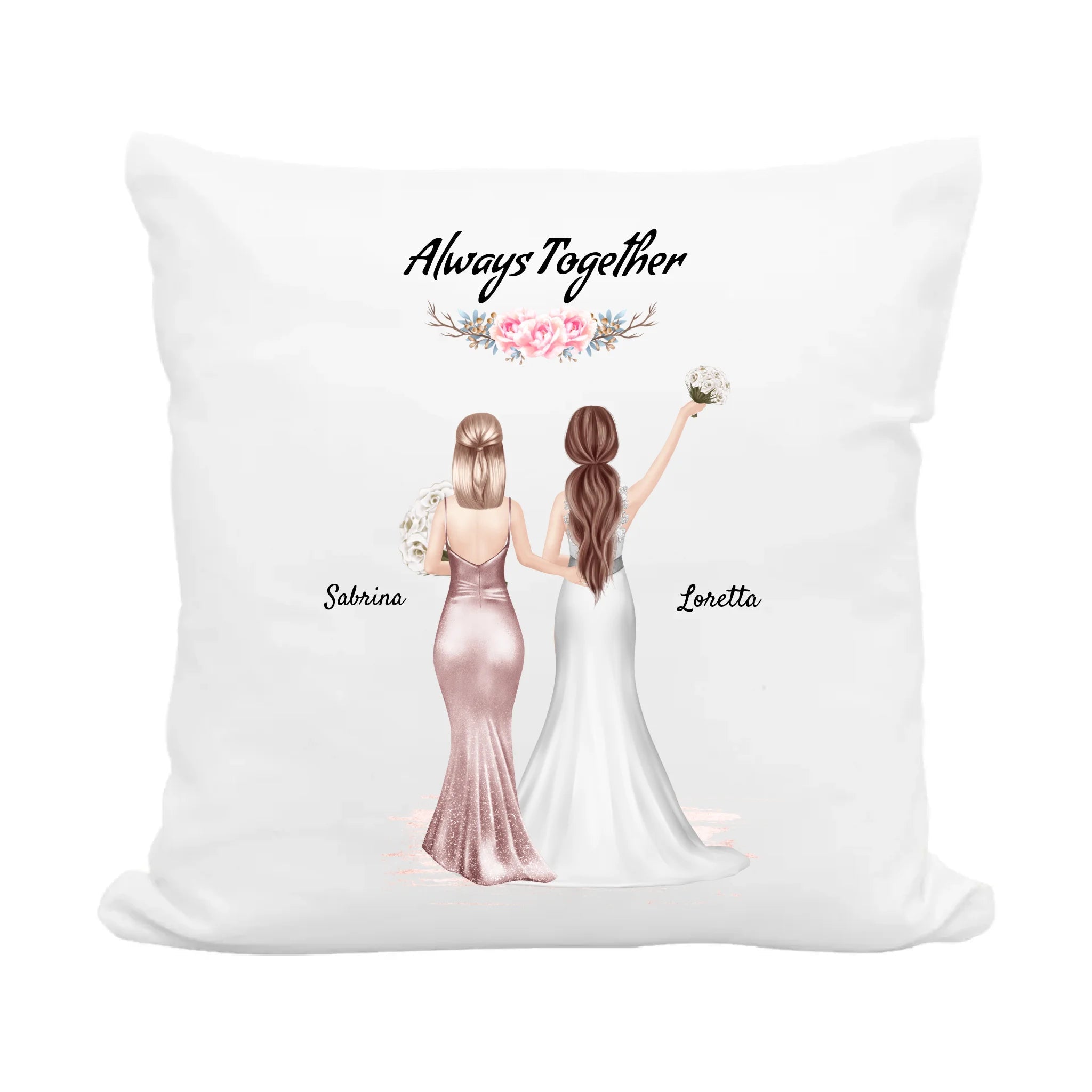 Freundin Geschenk Hochzeit Kissen personalisiert für Braut - Cantty