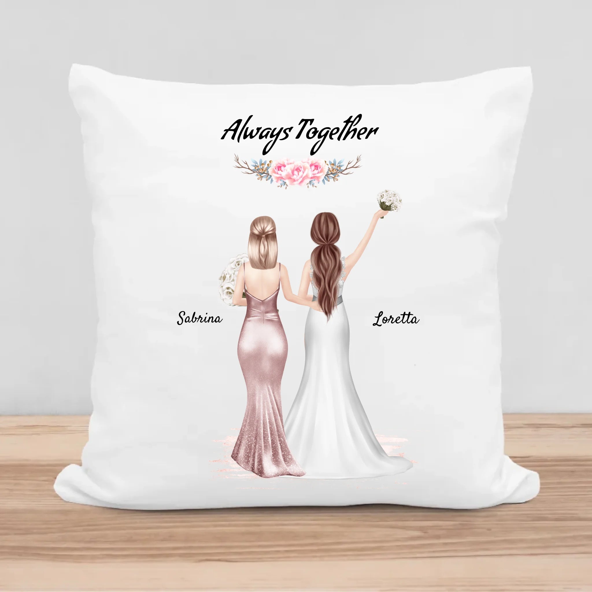 Freundin Geschenk Hochzeit Kissen personalisiert für Braut - Cantty