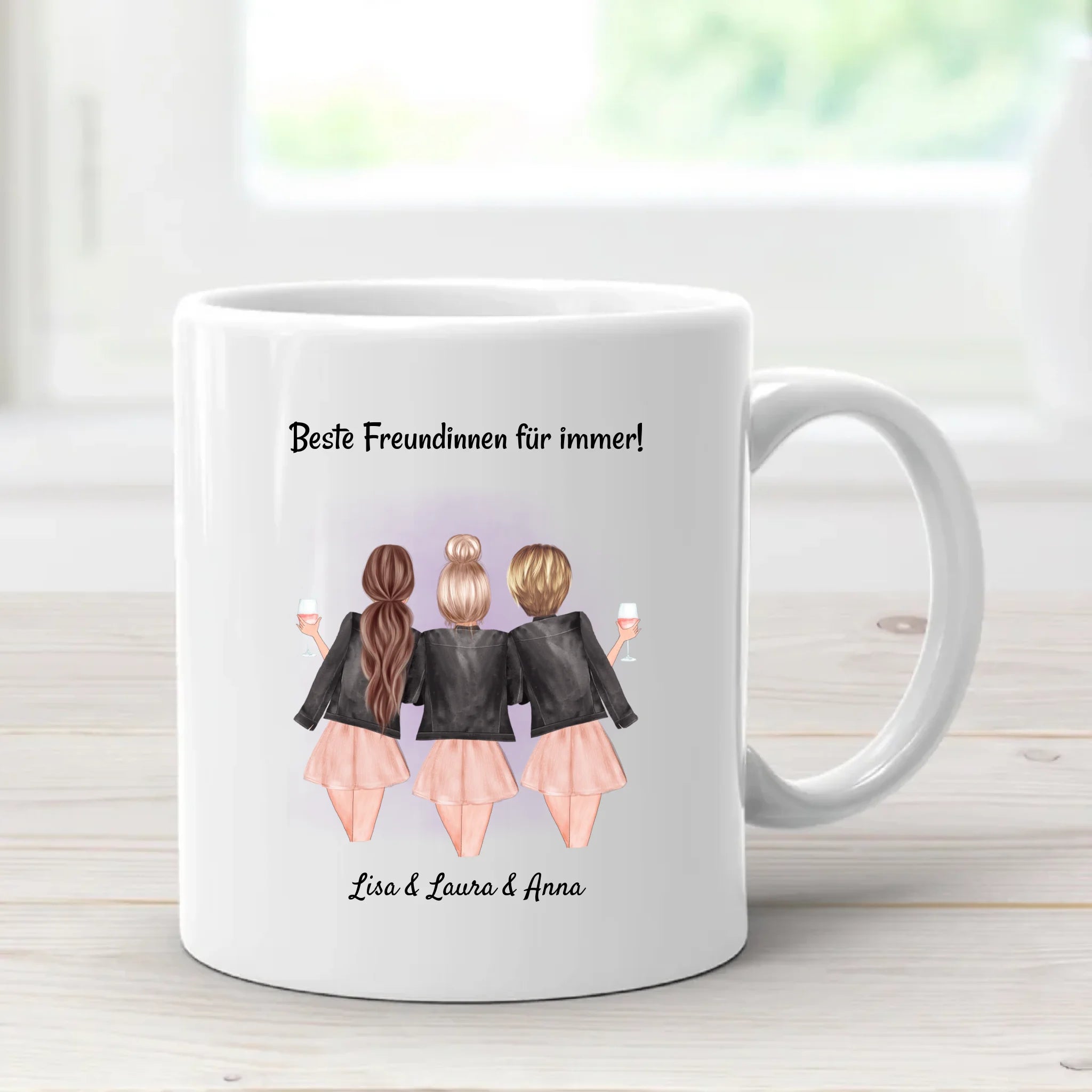 Freundin Tasse personalisiert 3 Personen - Cantty