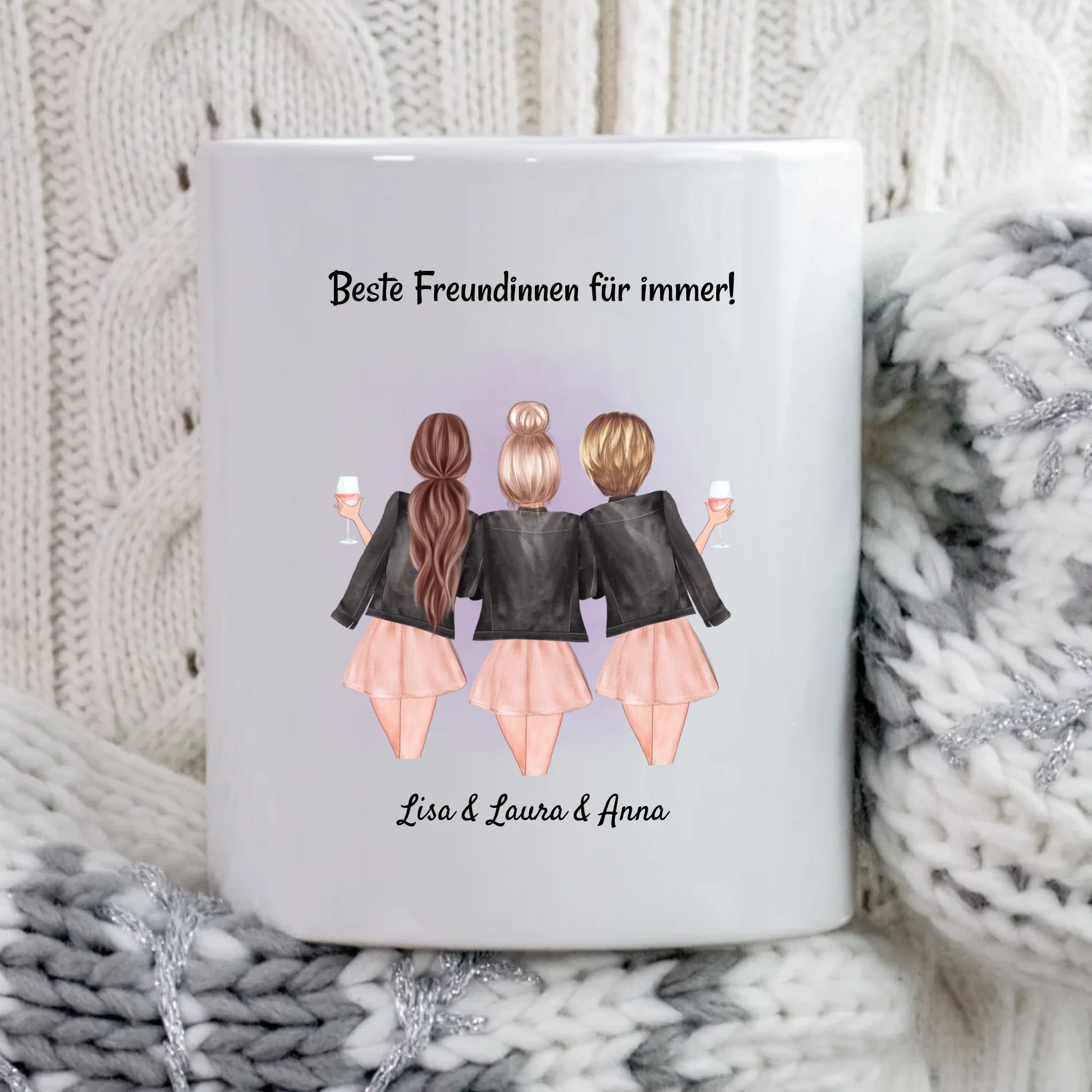 Freundin Tasse personalisiert 3 Personen - Cantty