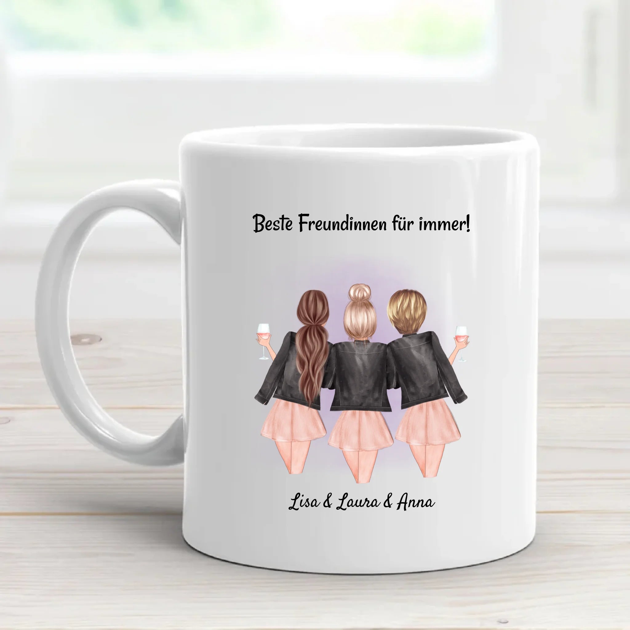 Freundin Tasse personalisiert 3 Personen - Cantty