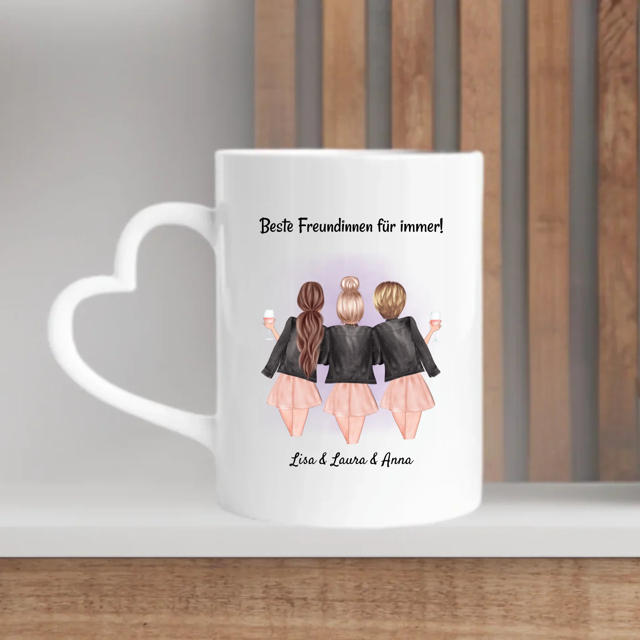 Freundin Tasse personalisiert 3 Personen - Cantty