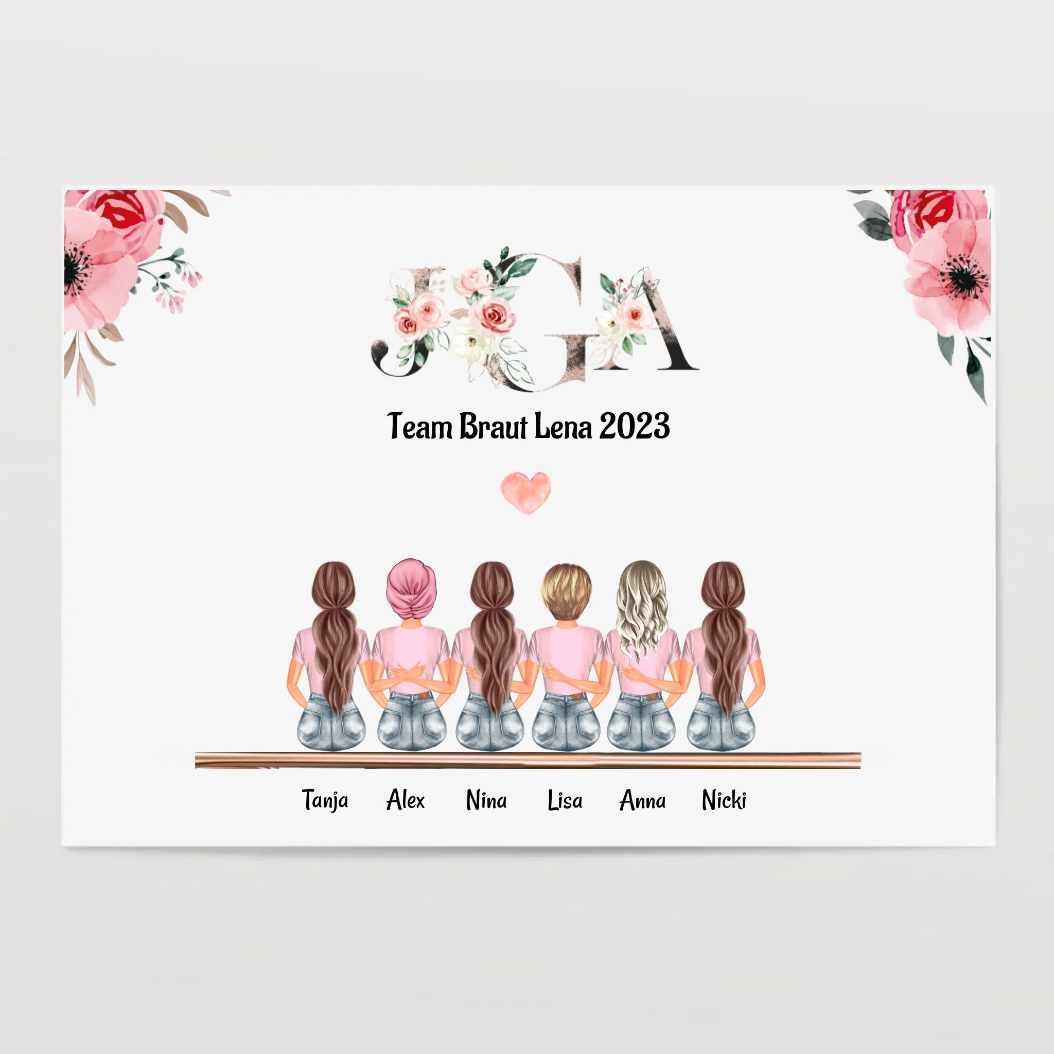 Freundinnen Bild 6 Personen personalisieren - Cantty