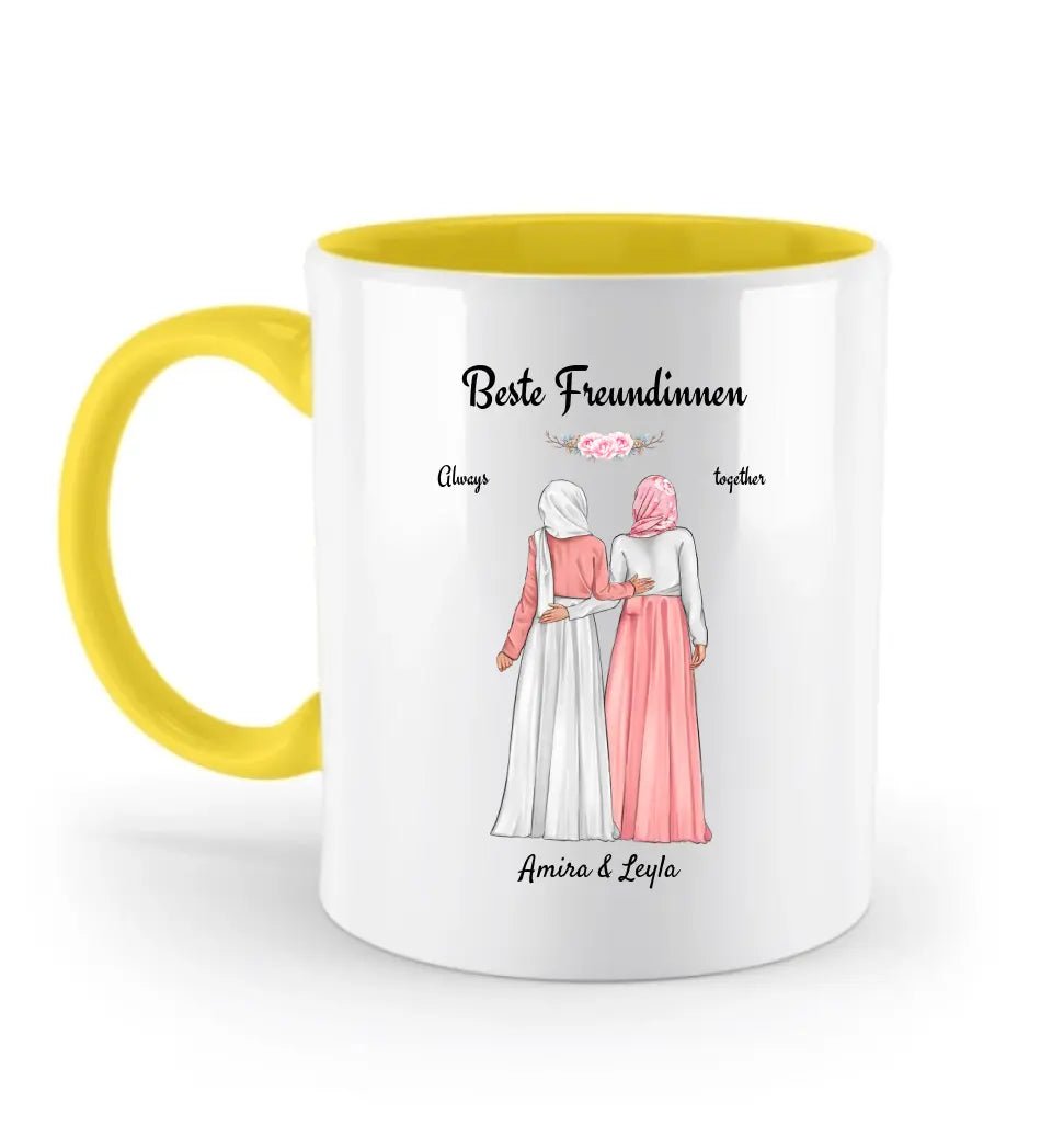 Freundinnen mit Kopftuch personalisierte Tasse - Cantty