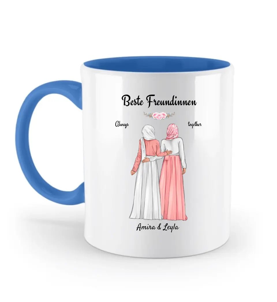 Freundinnen mit Kopftuch personalisierte Tasse - Cantty