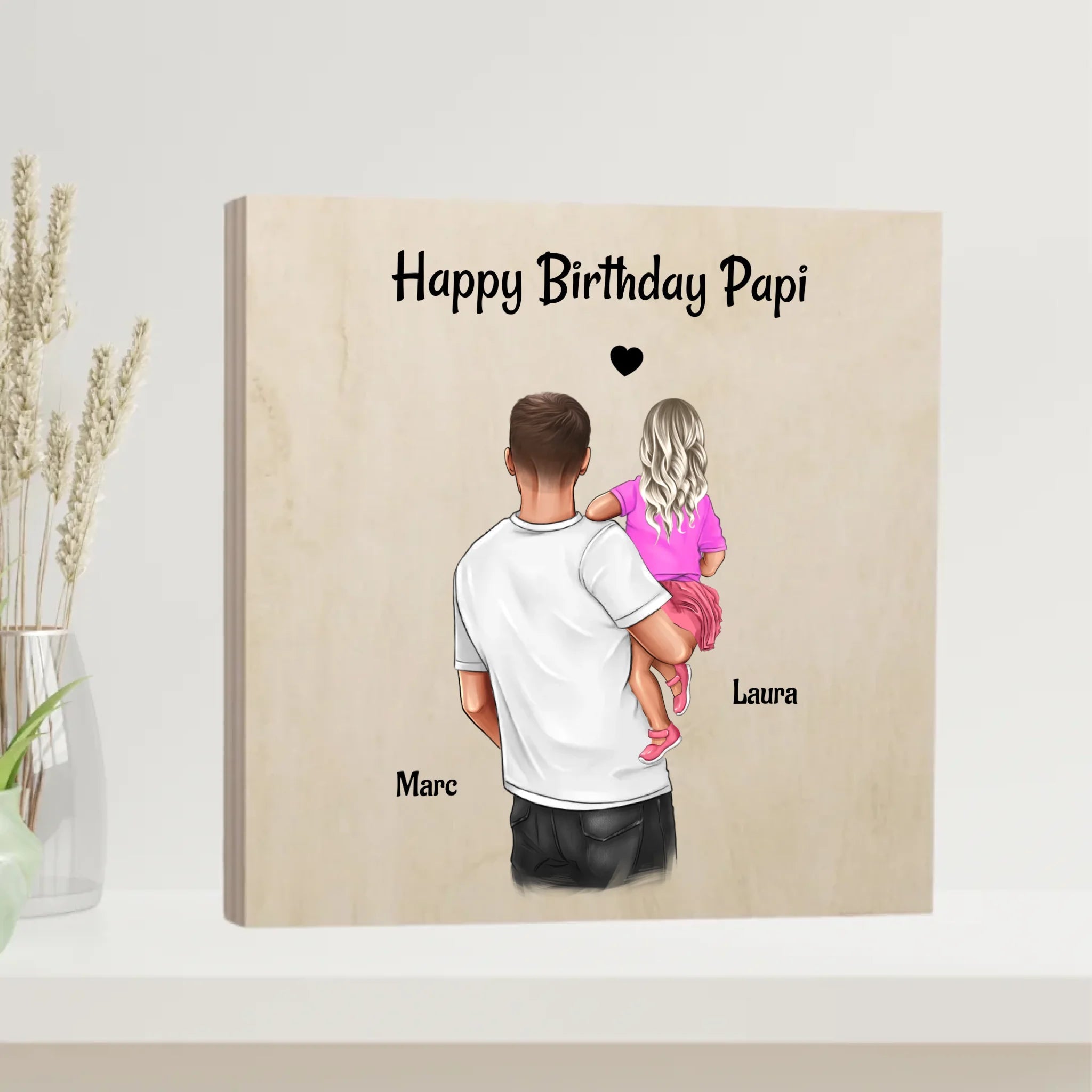 Geburtstag Geschenk Holz Bild für Papa von Tochter - Cantty