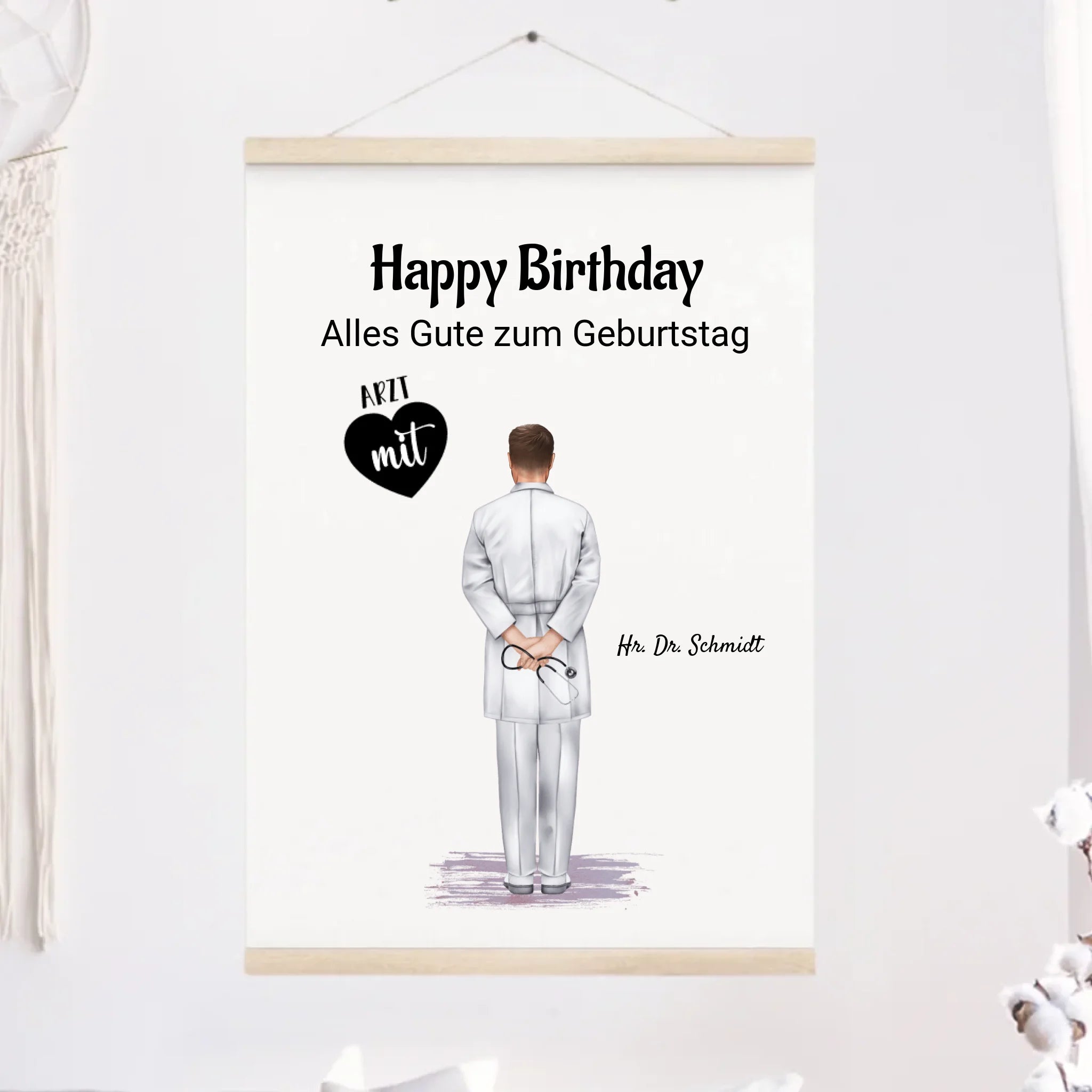 Geburtstagsgeschenk für Arzt Leinwand mit Aufhänger - Cantty