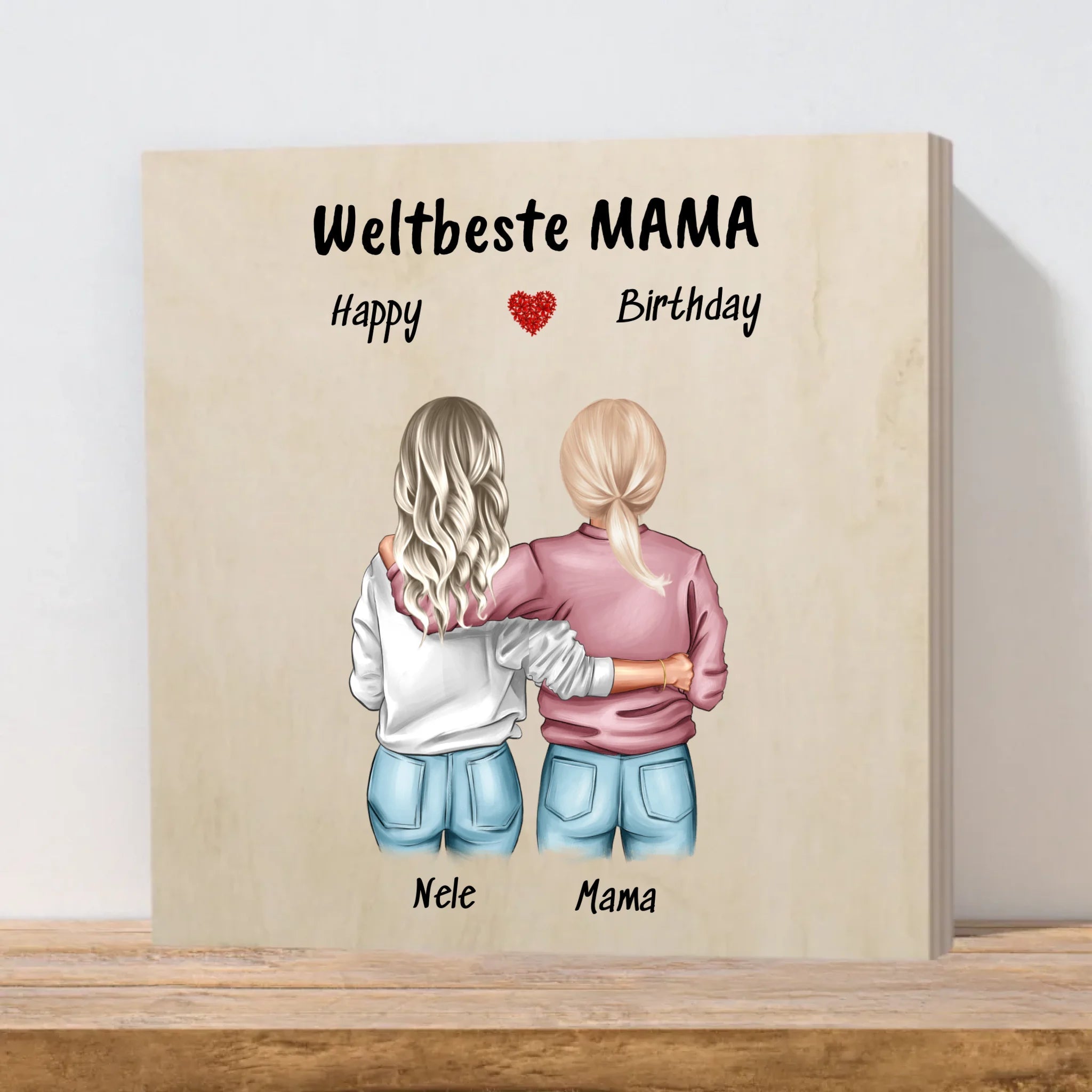 Geburtstagsgeschenk für Mutter Bild Holzdruck - Cantty