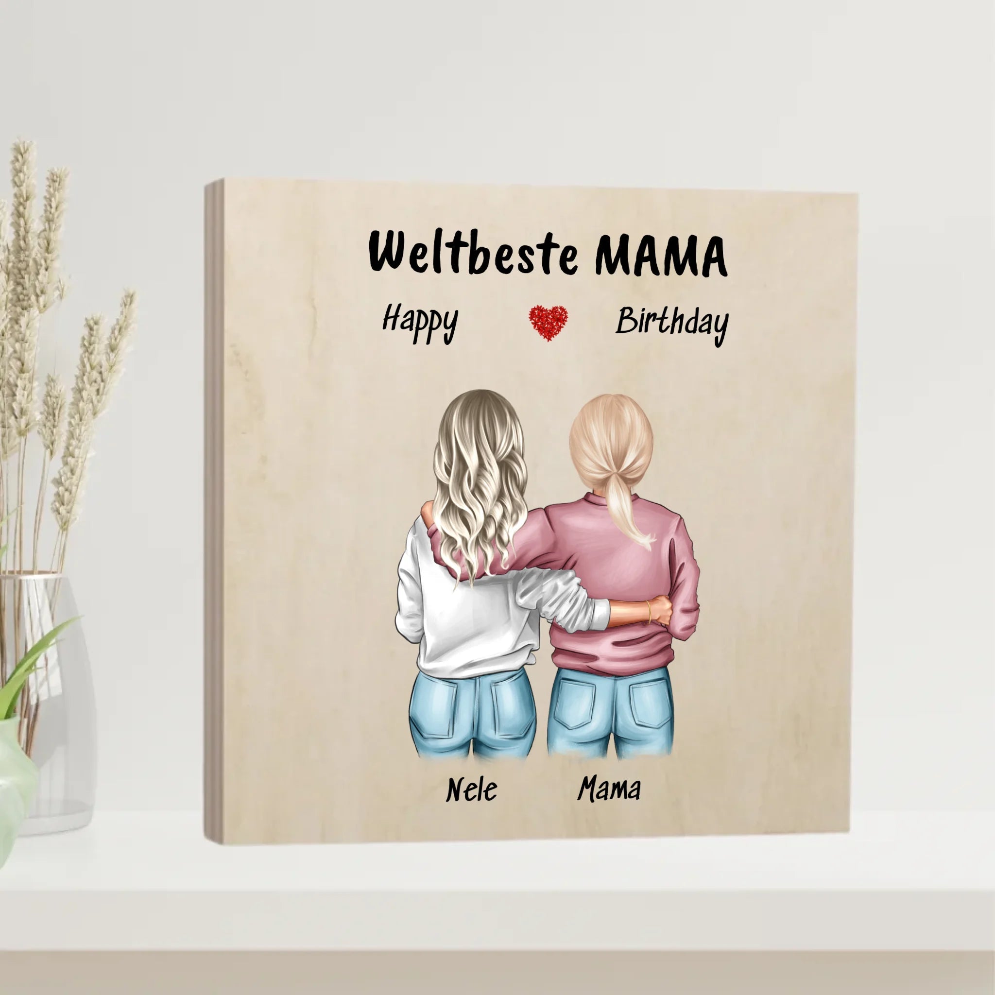 Geburtstagsgeschenk für Mutter Bild Holzdruck - Cantty