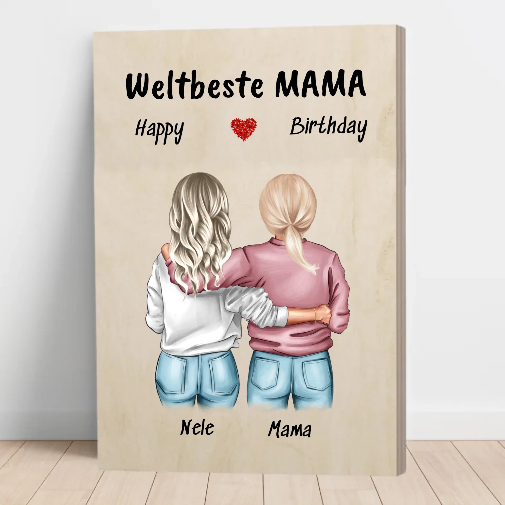 Geburtstagsgeschenk für Mutter Bild Holzdruck - Cantty