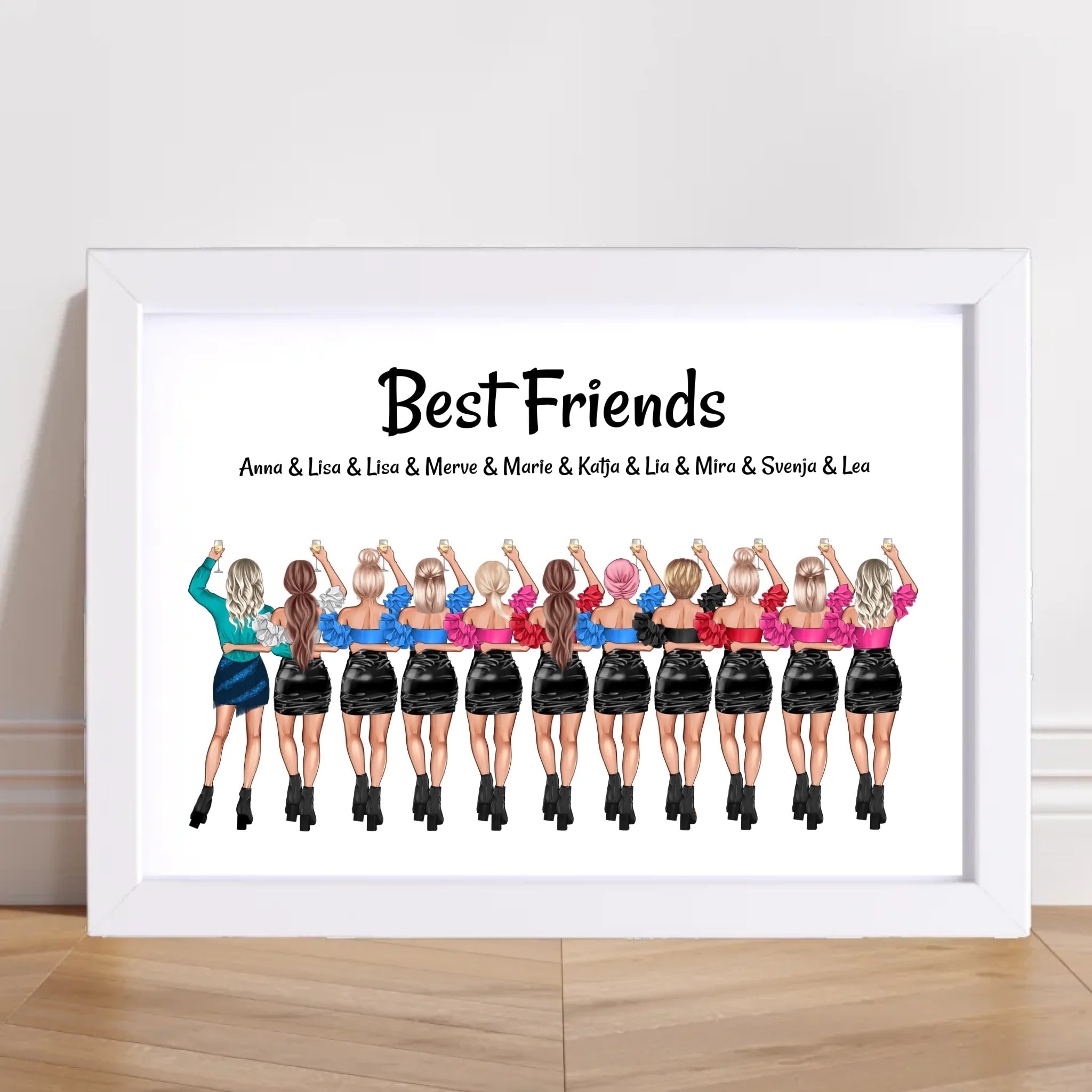 Geschenk 11 Freundinnen Bild personalisiert zum Geburtstag oder JGA - Cantty