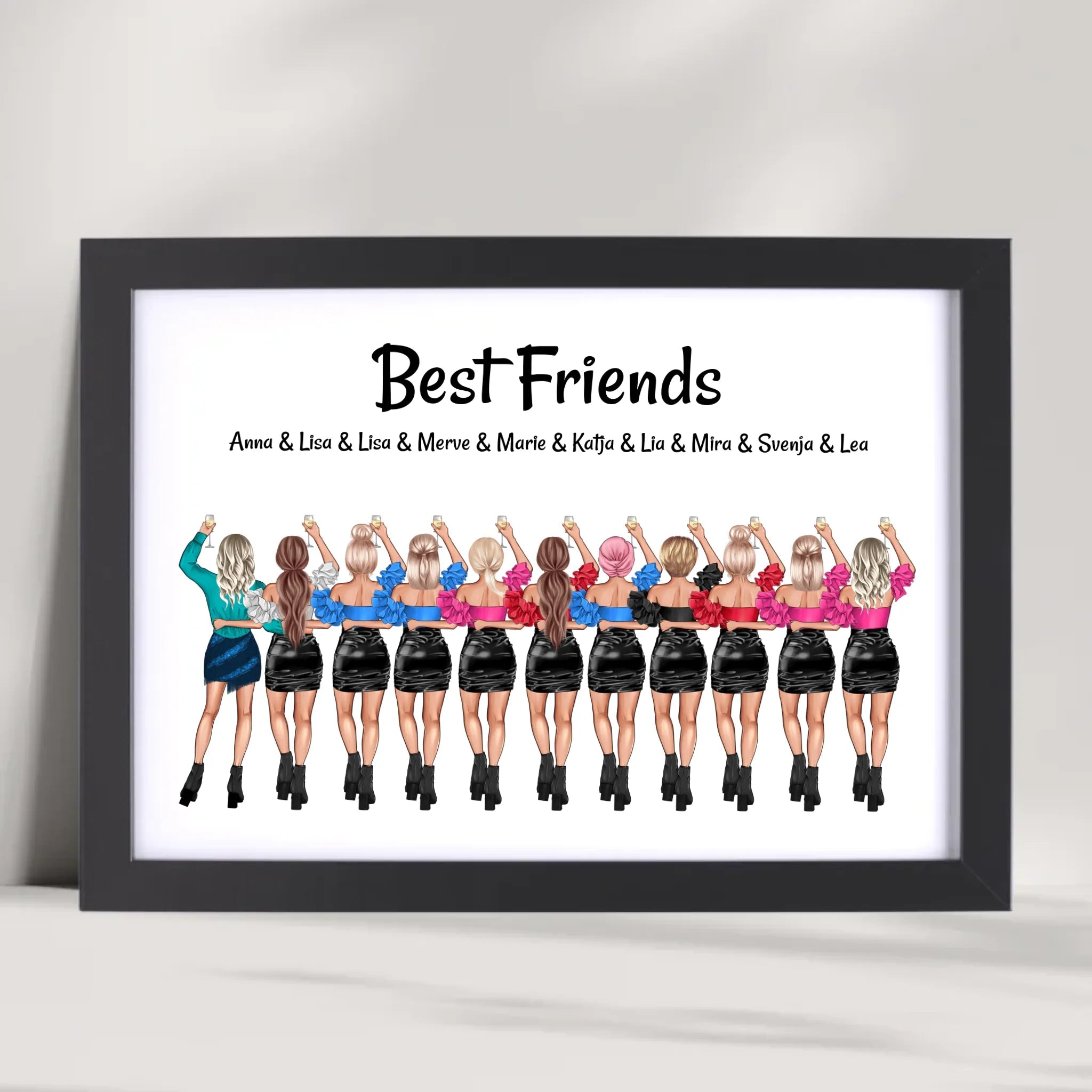 Geschenk 11 Freundinnen Bild personalisiert zum Geburtstag oder JGA - Cantty