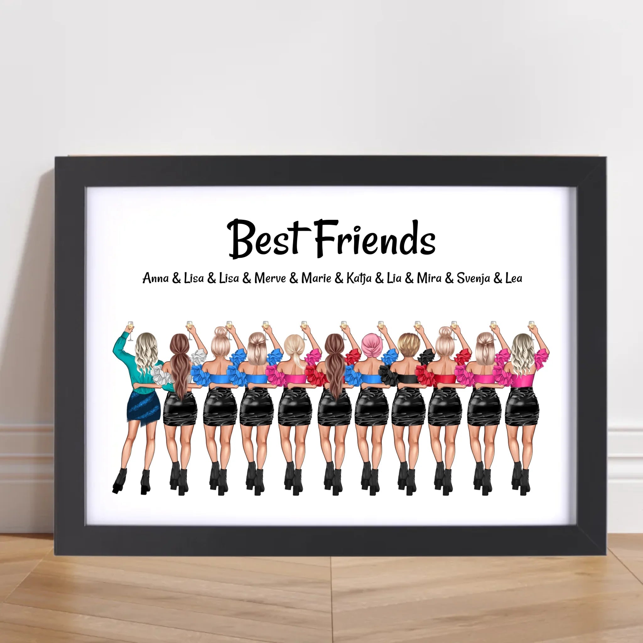 Geschenk 11 Freundinnen Bild personalisiert zum Geburtstag oder JGA - Cantty