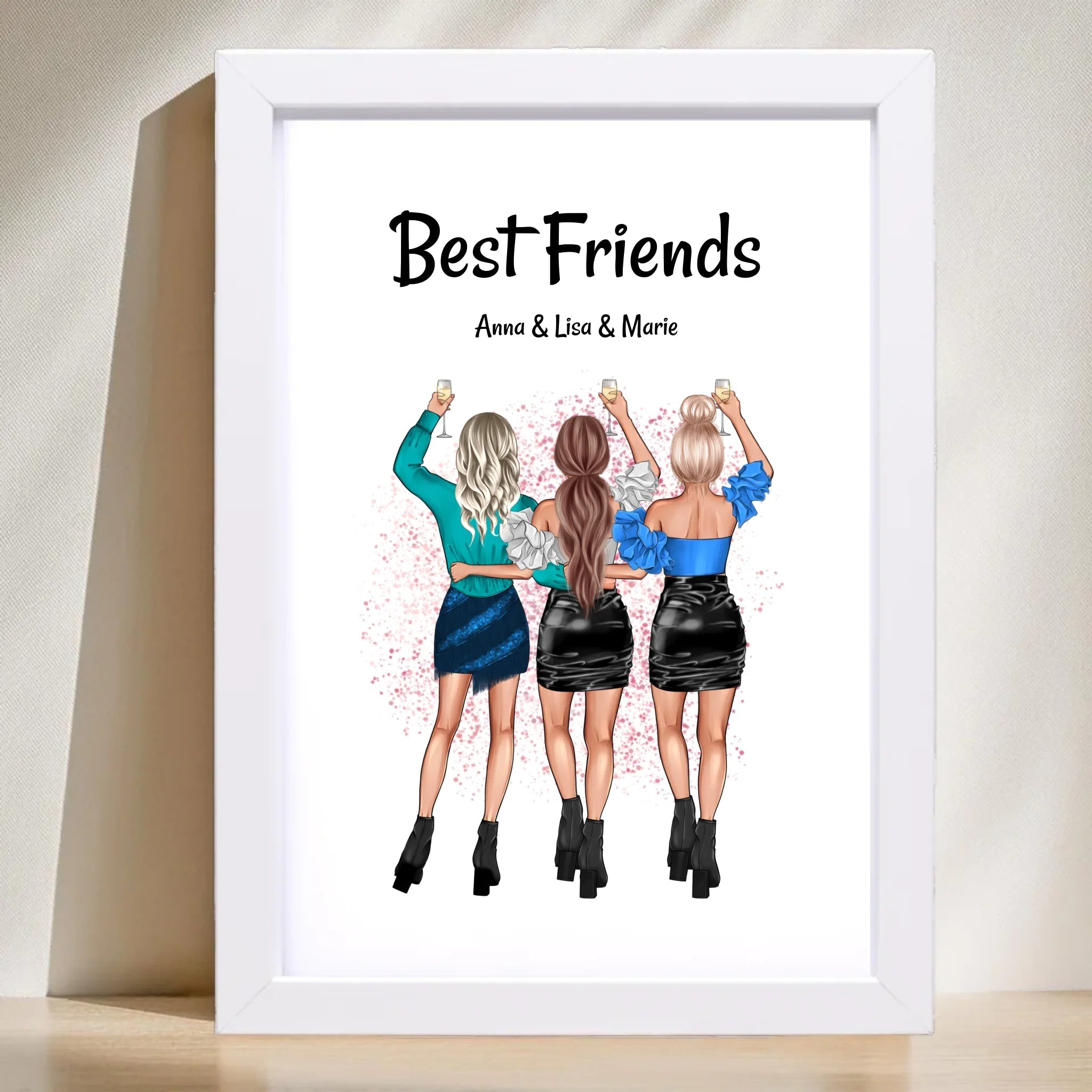 Geschenk 3 Freundinnen Poster personalisiert - Cantty