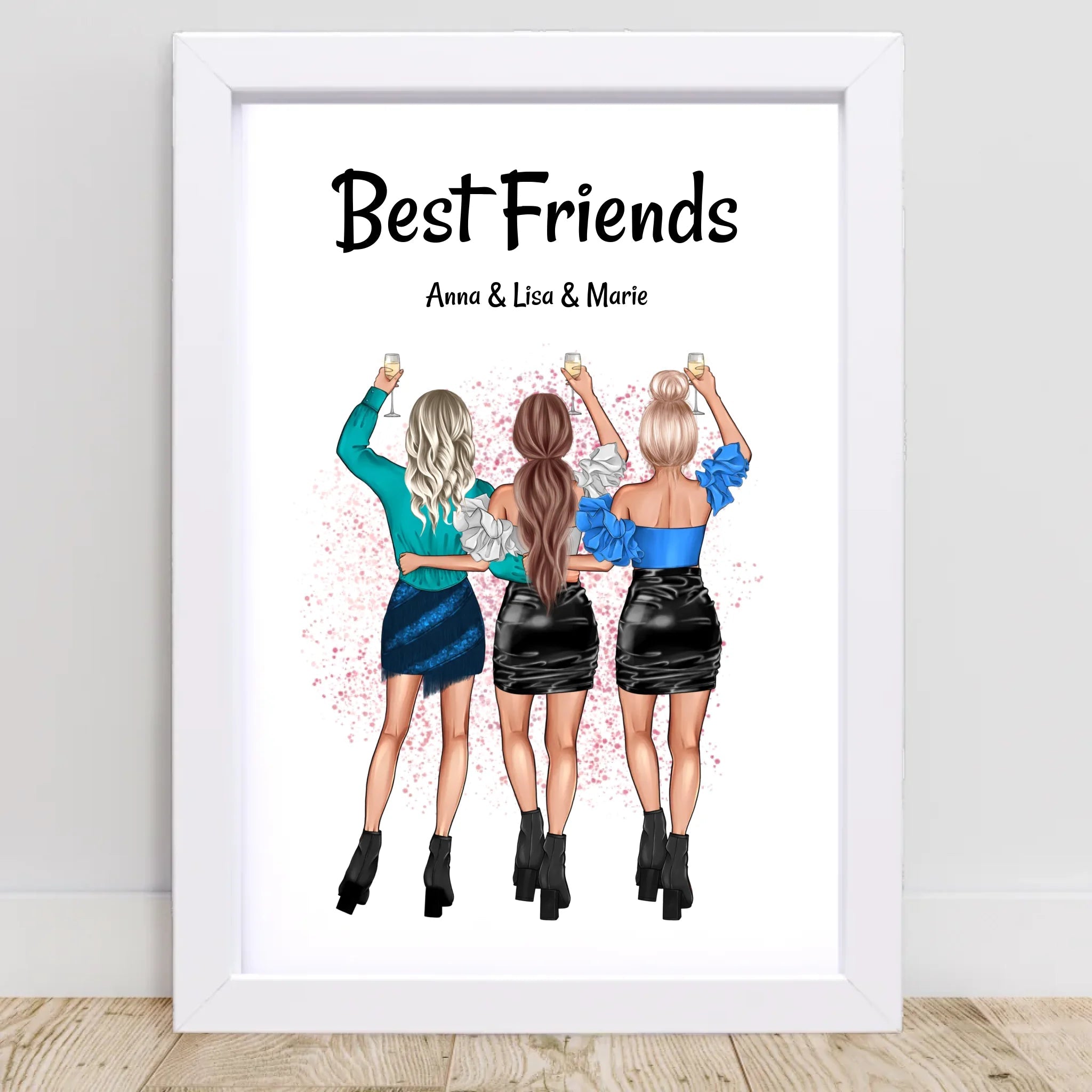 Geschenk 3 Freundinnen Poster personalisiert - Cantty