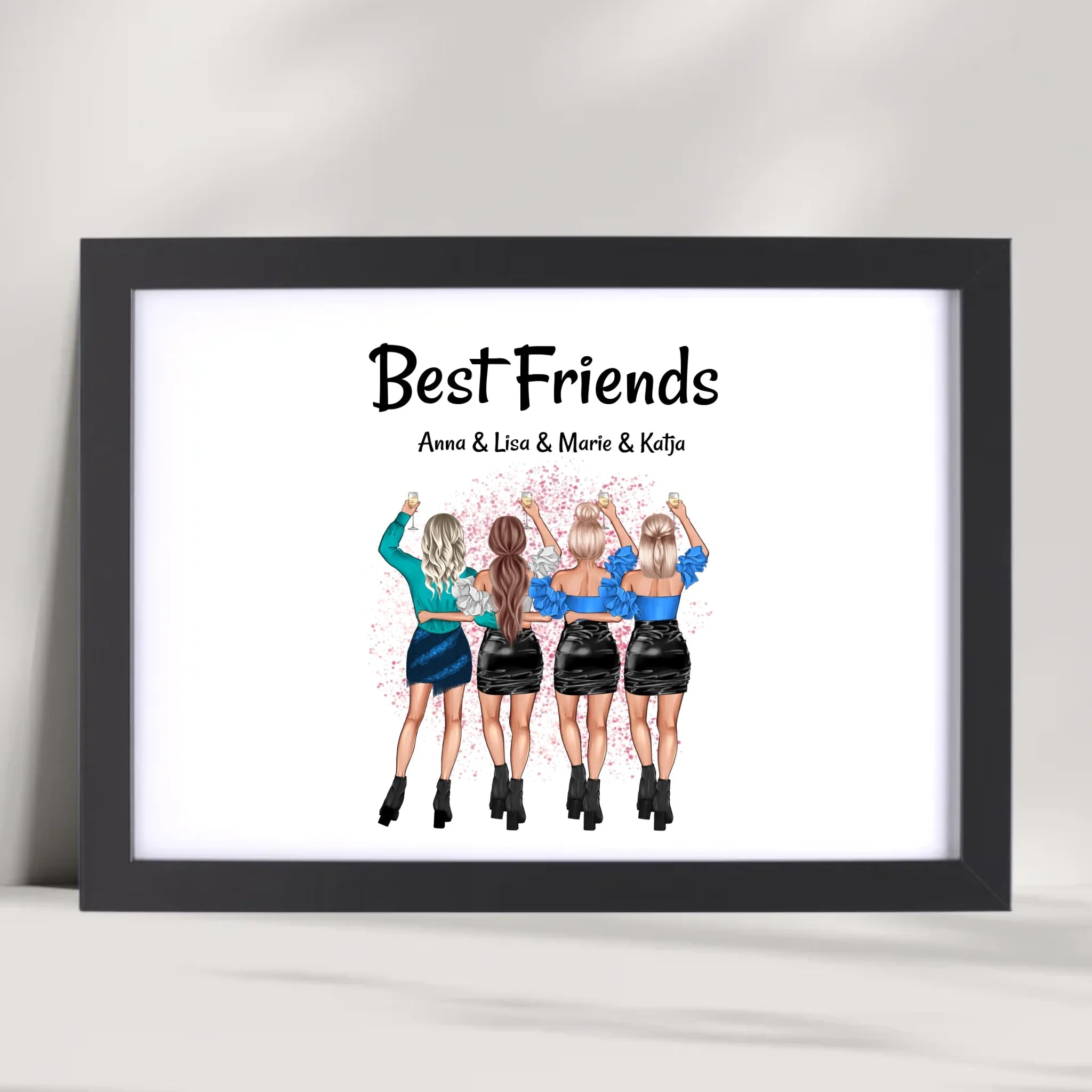 Geschenk 4 Freundinnen Poster personalisiert - Cantty
