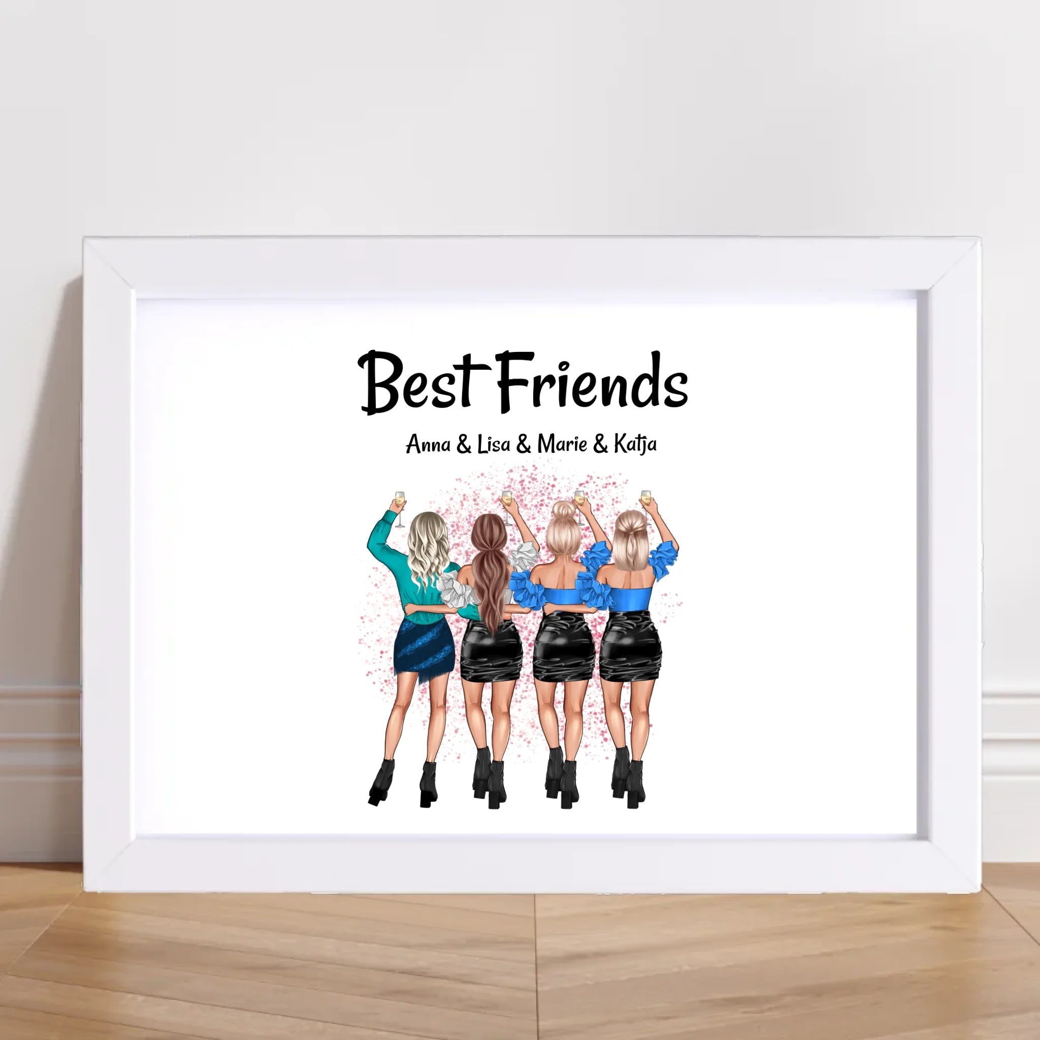 Geschenk 4 Freundinnen Poster personalisiert - Cantty