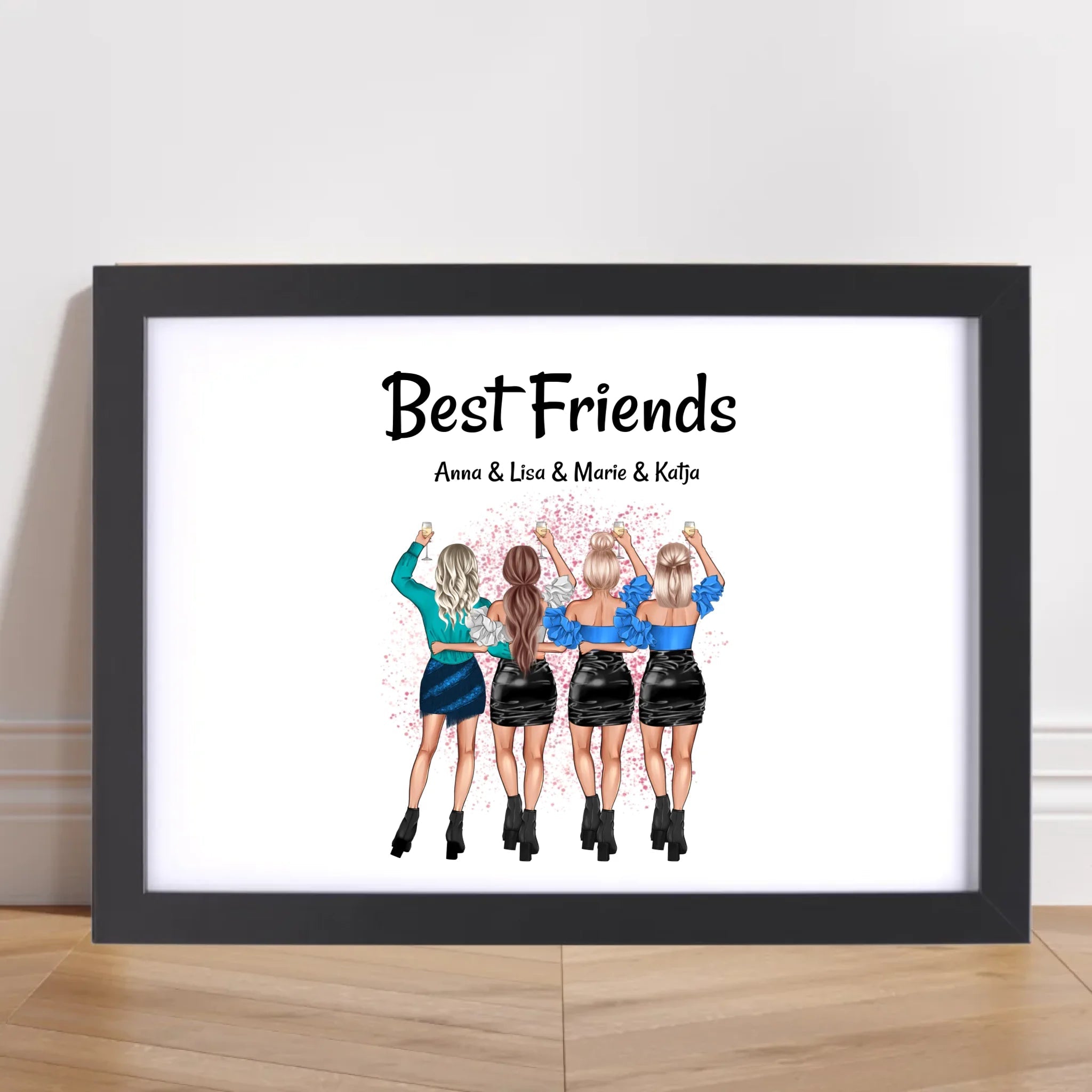 Geschenk 4 Freundinnen Poster personalisiert - Cantty